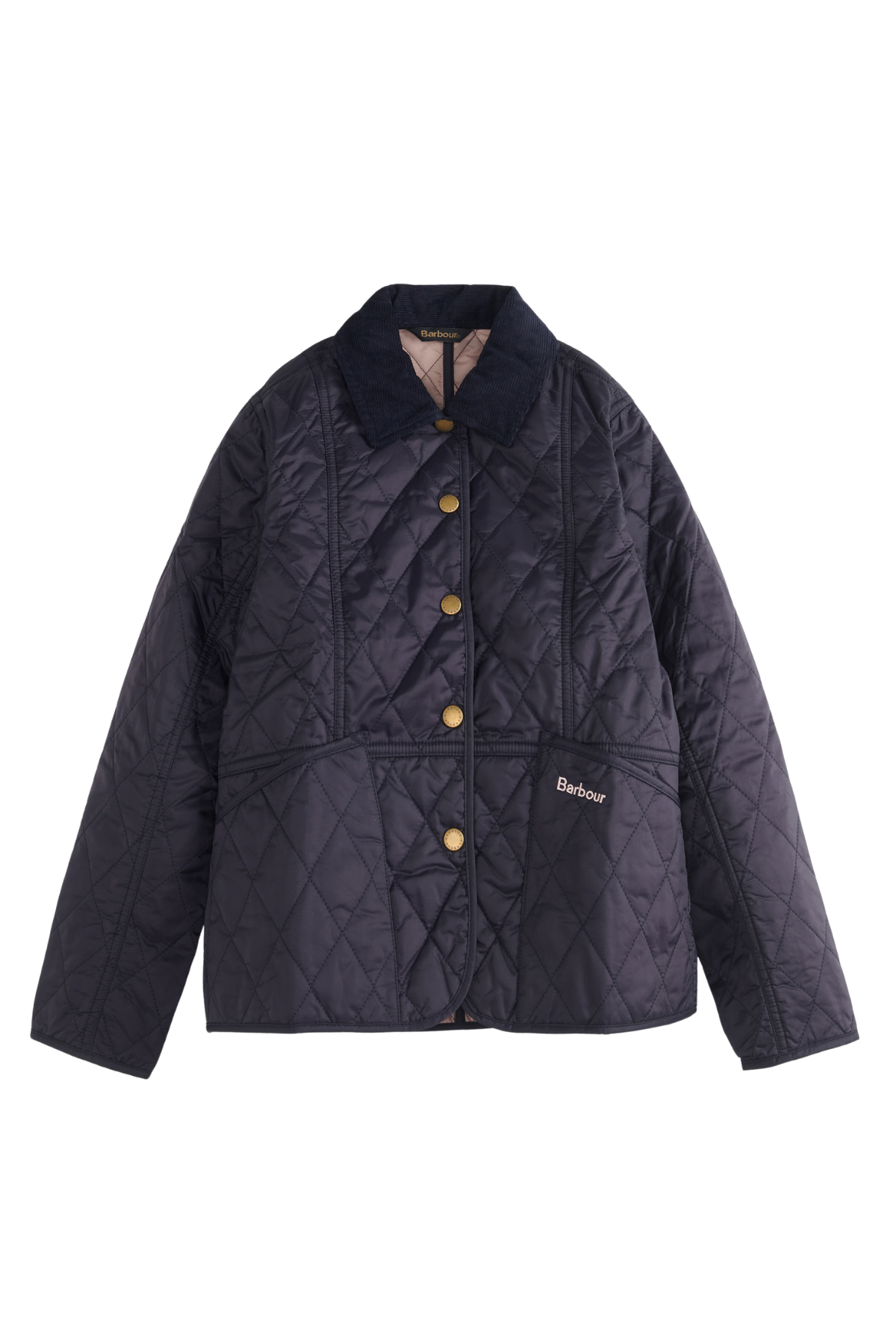 Barbour Summer Liddesdale Kız Kapitone Ceket NY94 Navy-Gardenia
