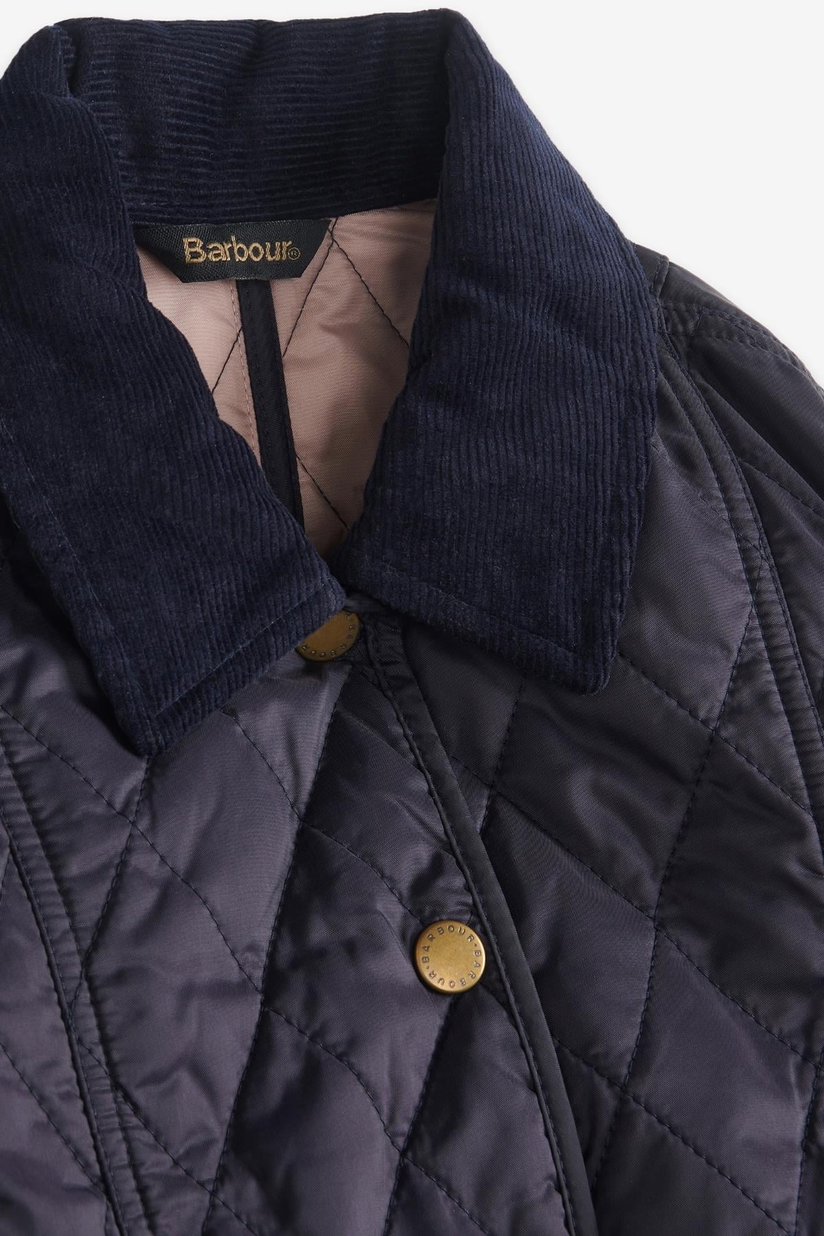 Barbour Summer Liddesdale Kız Kapitone Ceket NY94 Navy/Gardenia