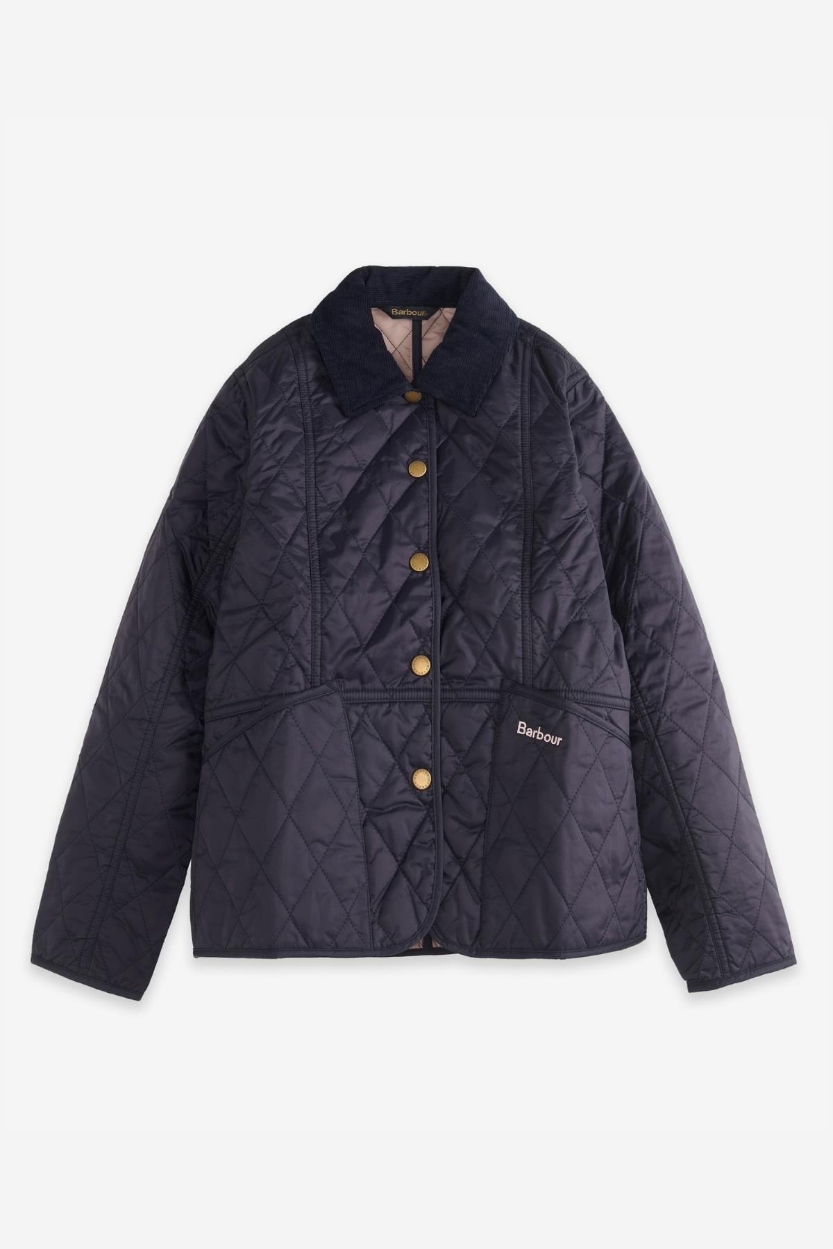 Barbour Summer Liddesdale Kız Kapitone Ceket NY94 Navy/Gardenia