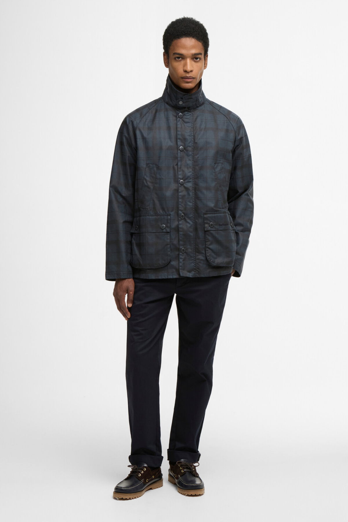 Barbour Tartan Ambleside Yağlı Ceket NY75 Navy Tartan