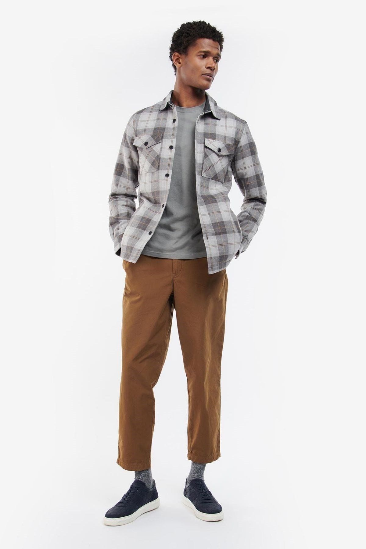 Barbour Tartan Cannich Overshirt TN86 Greystone