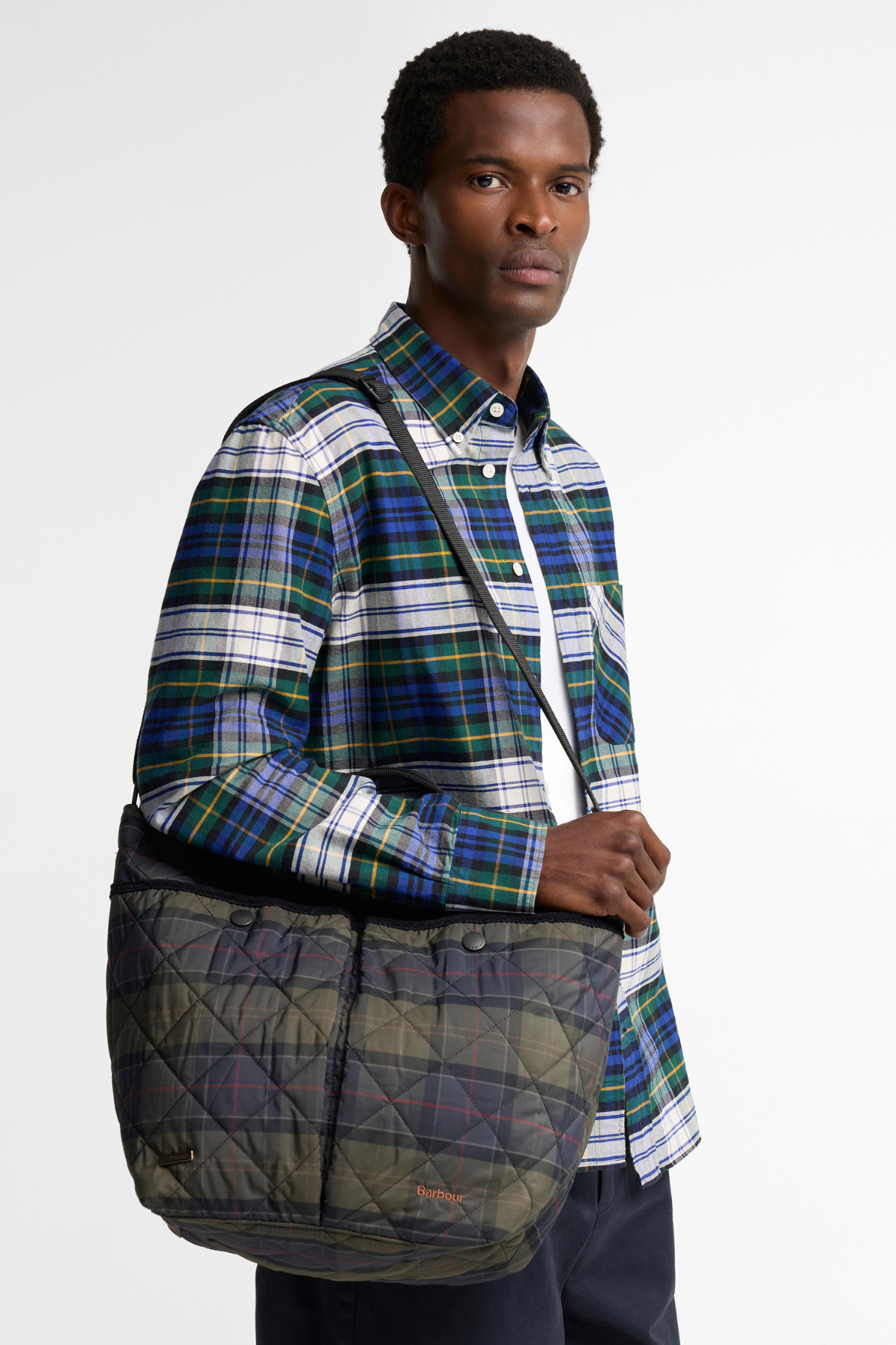 Barbour Tartan Liddesdale Tote Çanta TN43 Shadow Classic Tartan