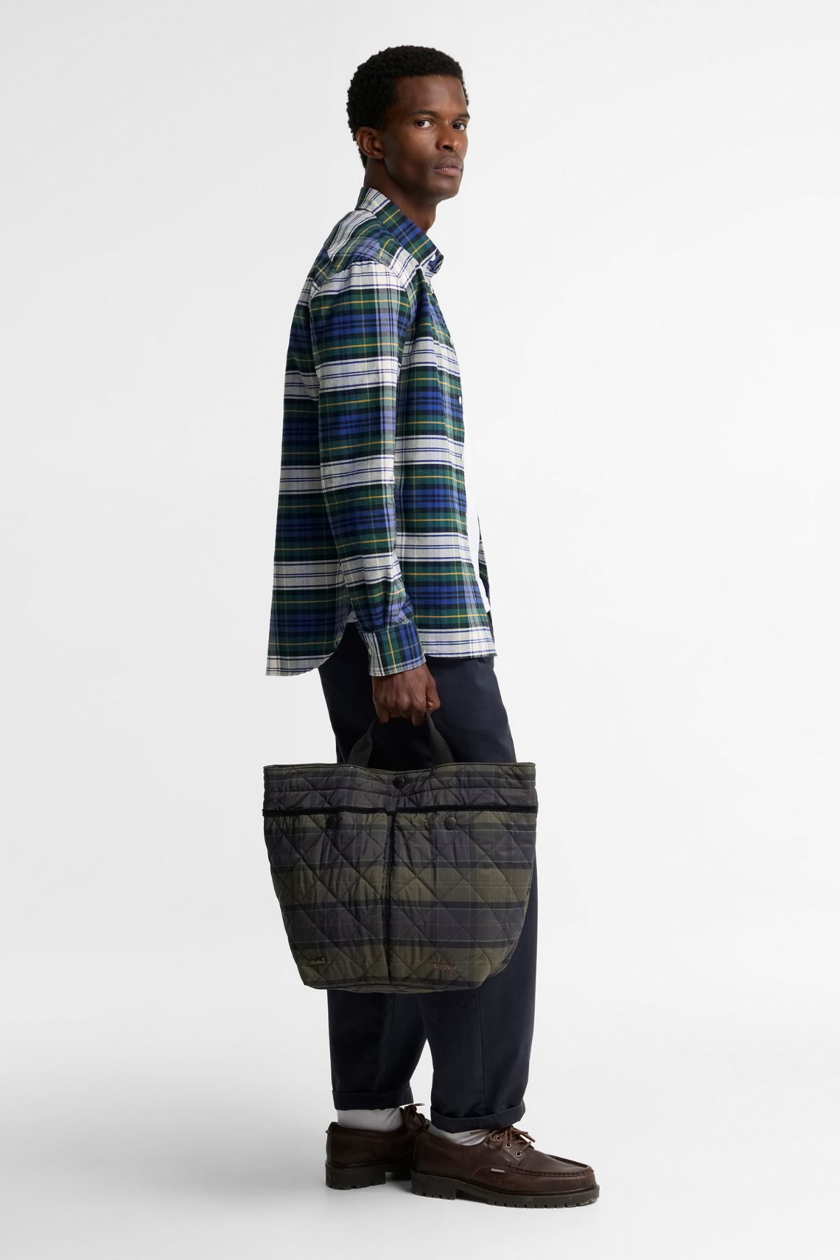 Barbour Tartan Liddesdale Tote Çanta TN43 Shadow Classic Tartan