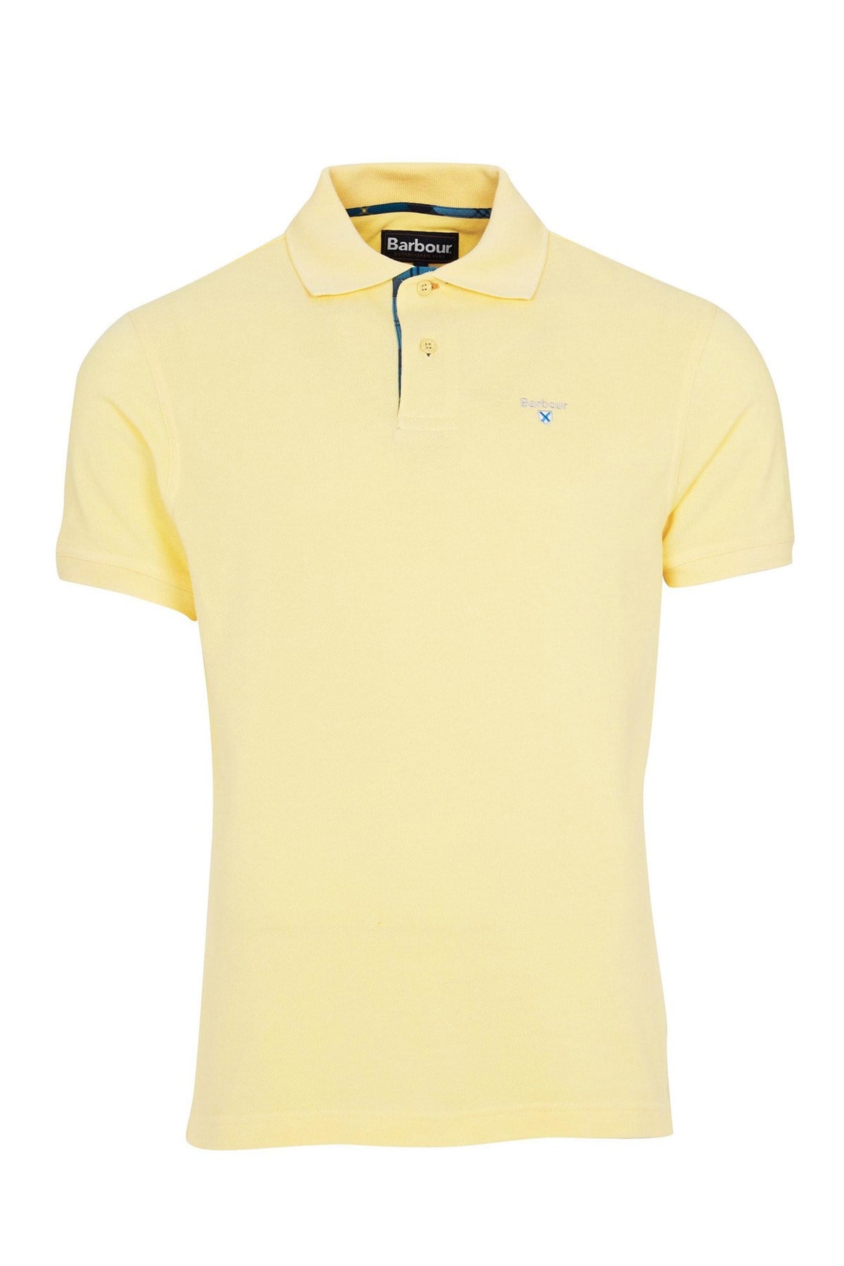 Barbour Tartan Pique Polo Shirt YE11 Corn