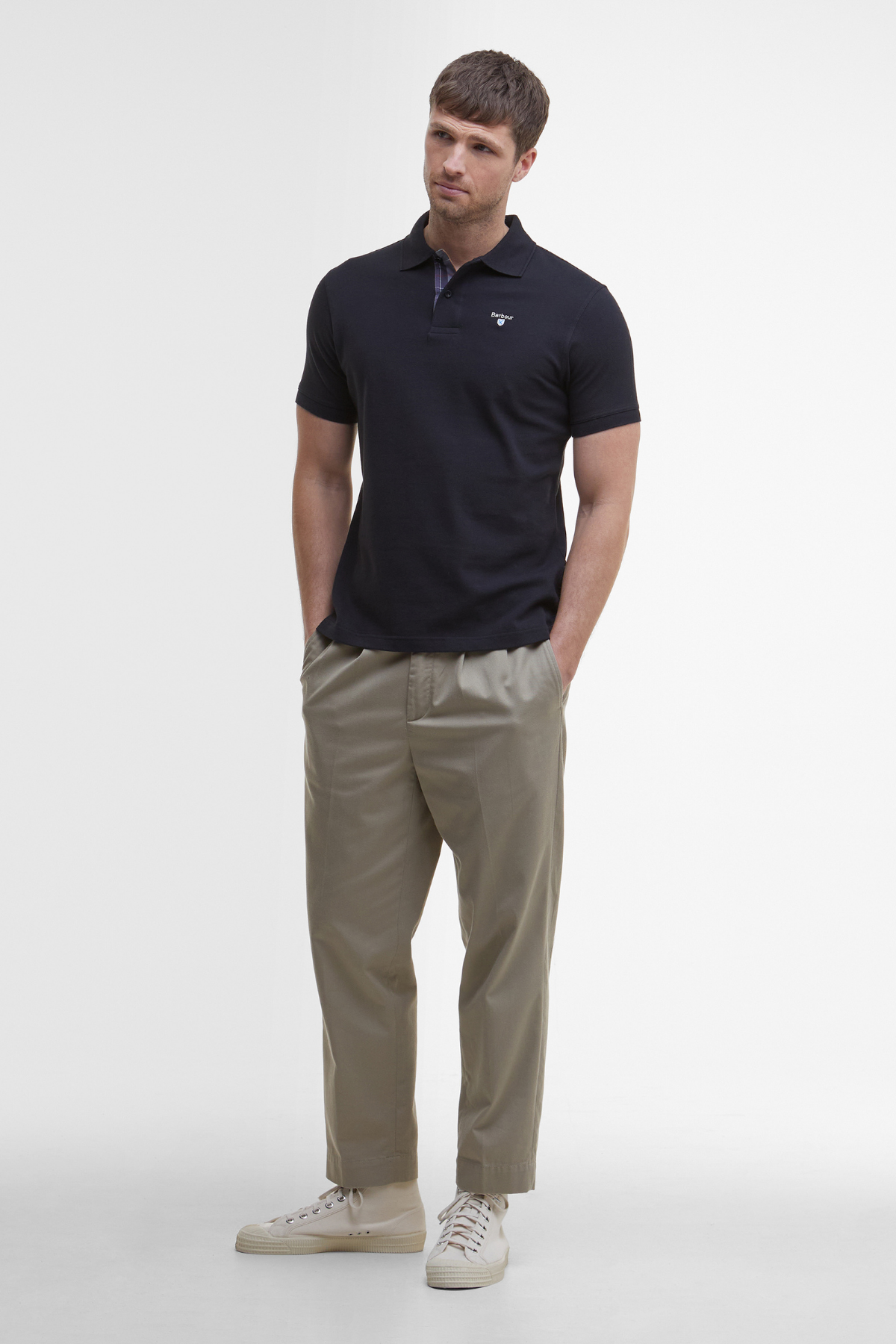 Barbour Tartan Pique Polo Yaka BK31 Black-Mode