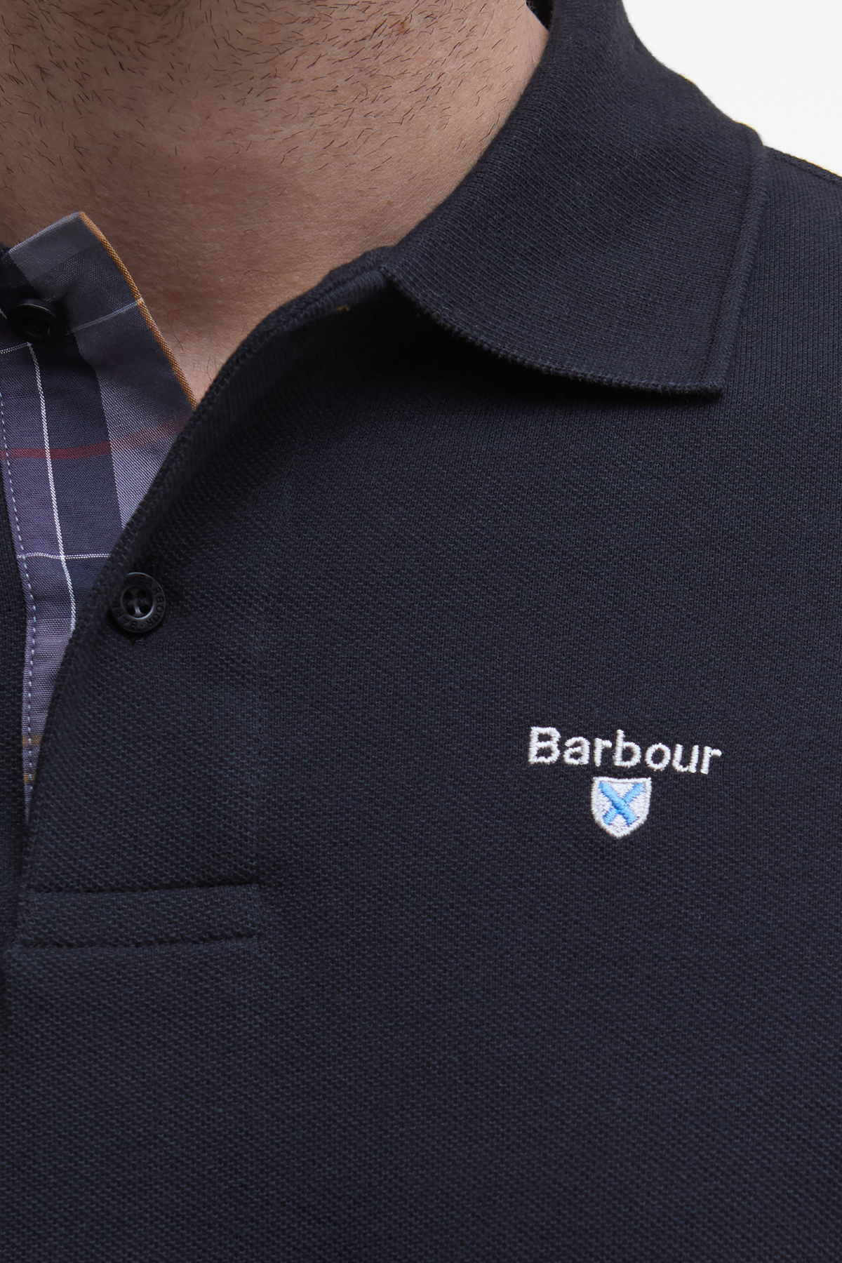 Barbour Tartan Pique Polo Yaka BK31 Black-Mode