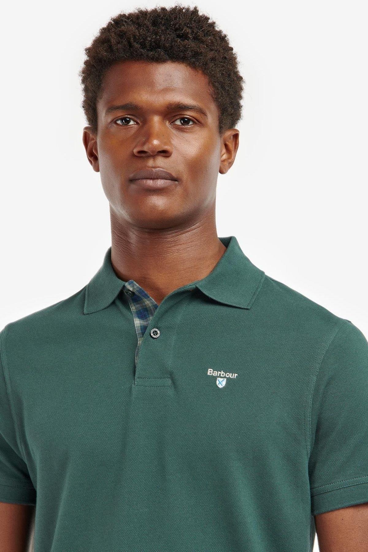 Barbour Tartan Pique Polo Yaka GN89 Green Gables