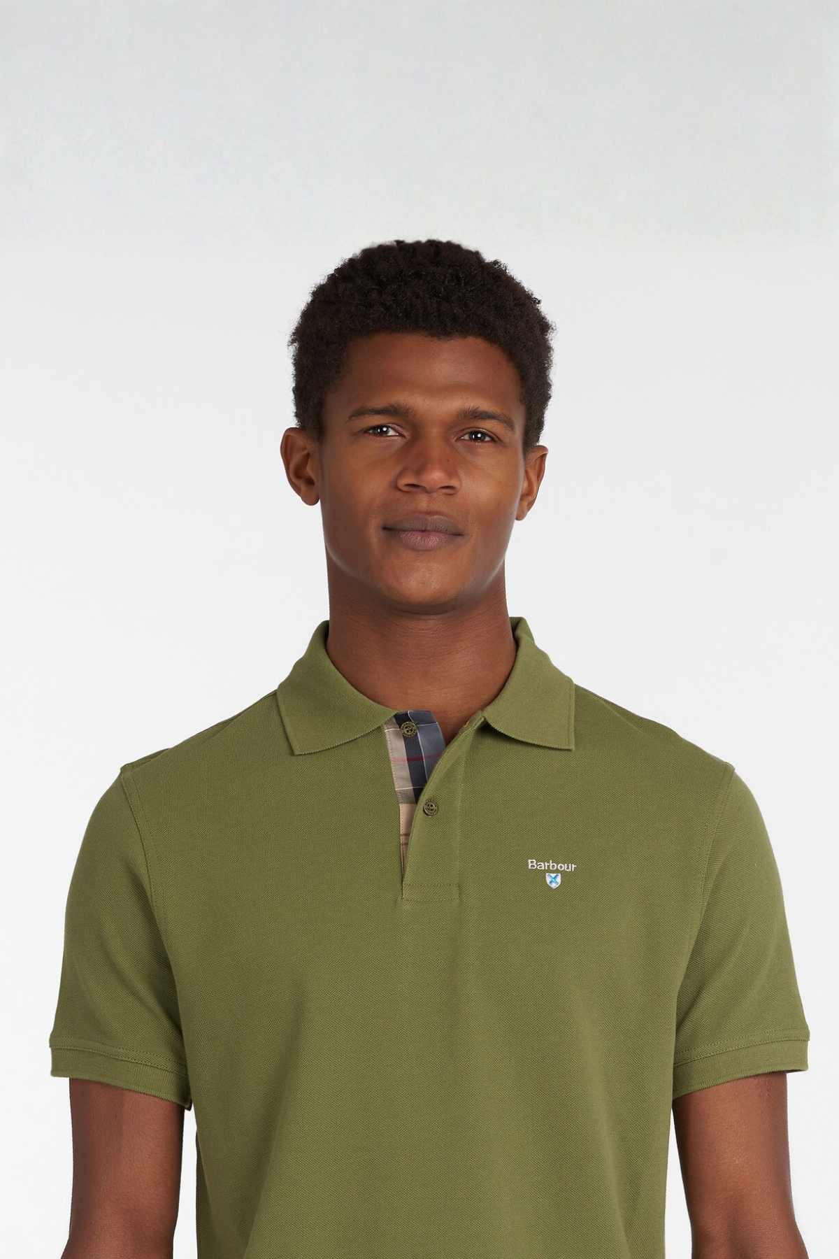 Barbour Tartan Pique Polo Yaka OL39 Burnt Olive