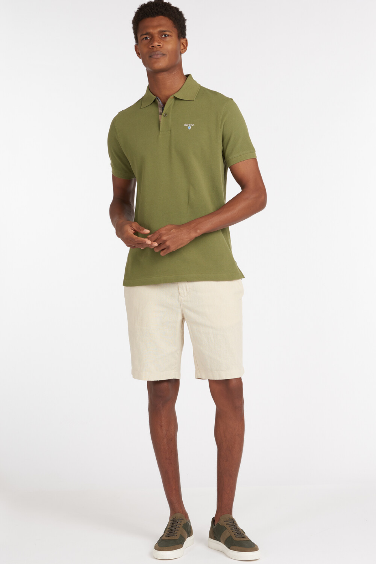 Barbour Tartan Pique Polo Yaka OL39 Burnt Olive