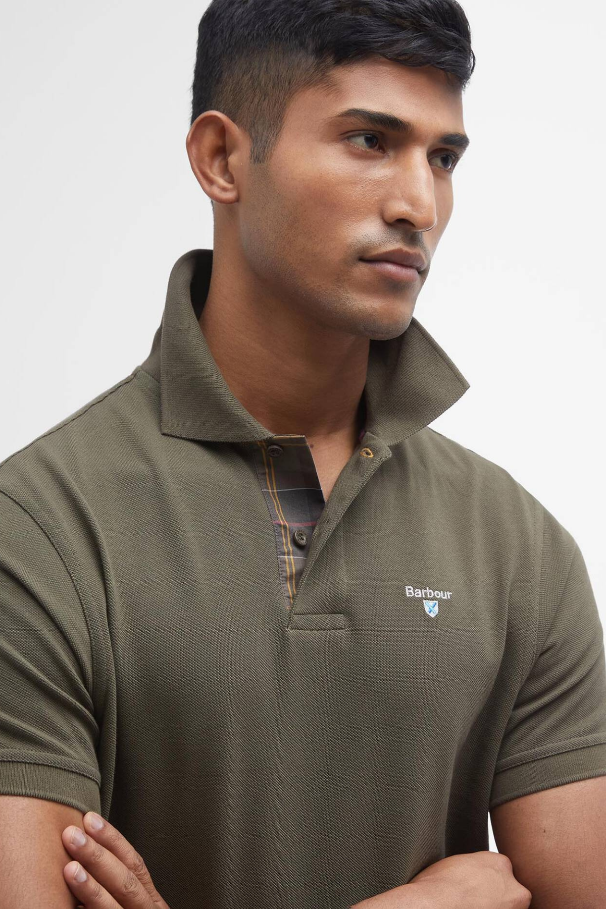 Barbour Tartan Pique Polo Yaka OL51 Olive