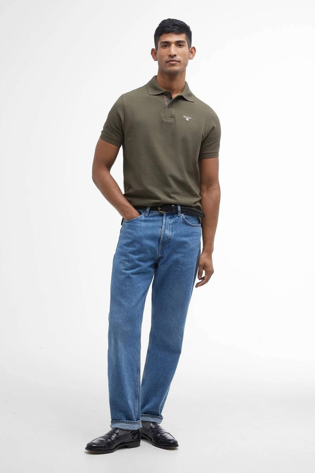 Barbour Tartan Pique Polo Yaka OL51 Olive