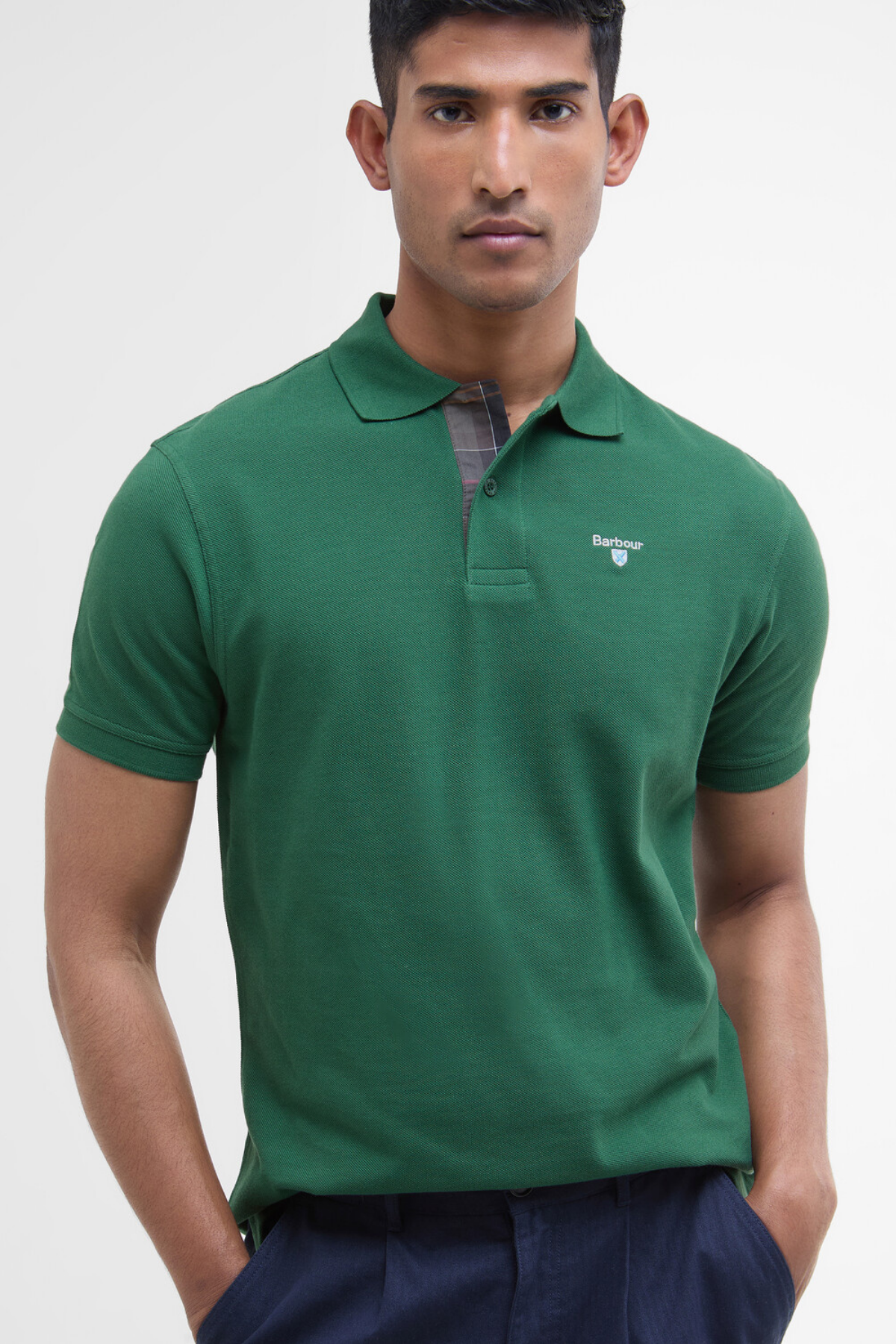 Barbour Tartan Pique Polo Yaka OL72 Olive
