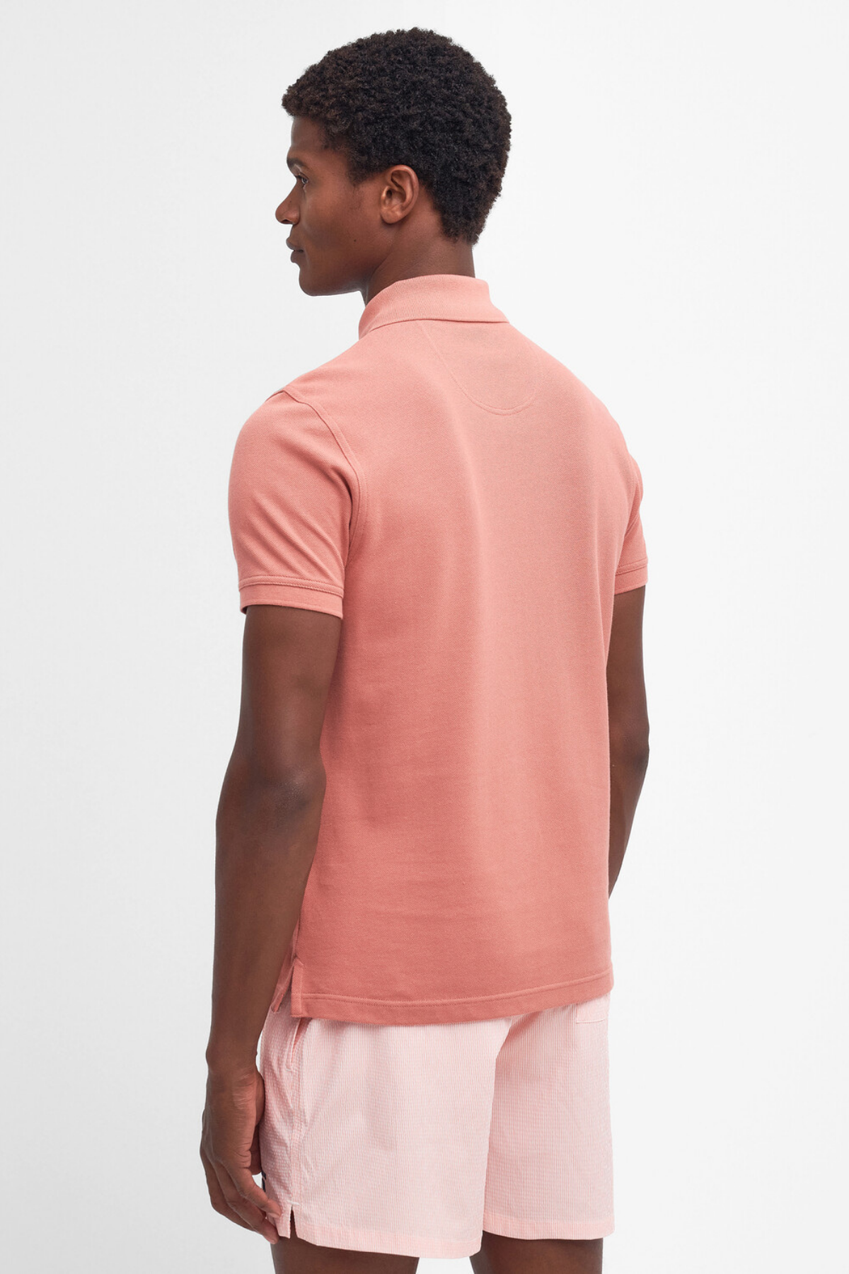 Barbour Tartan Pique Polo Yaka PI55 Pink Clay