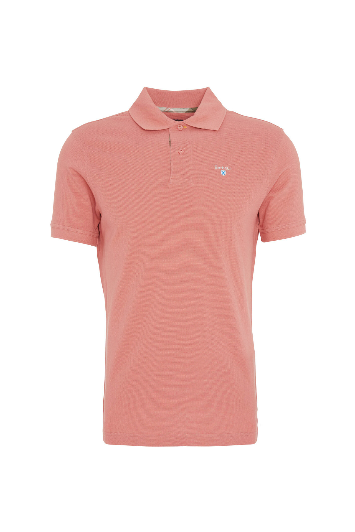 Barbour Tartan Pique Polo Yaka PI55 Pink Clay