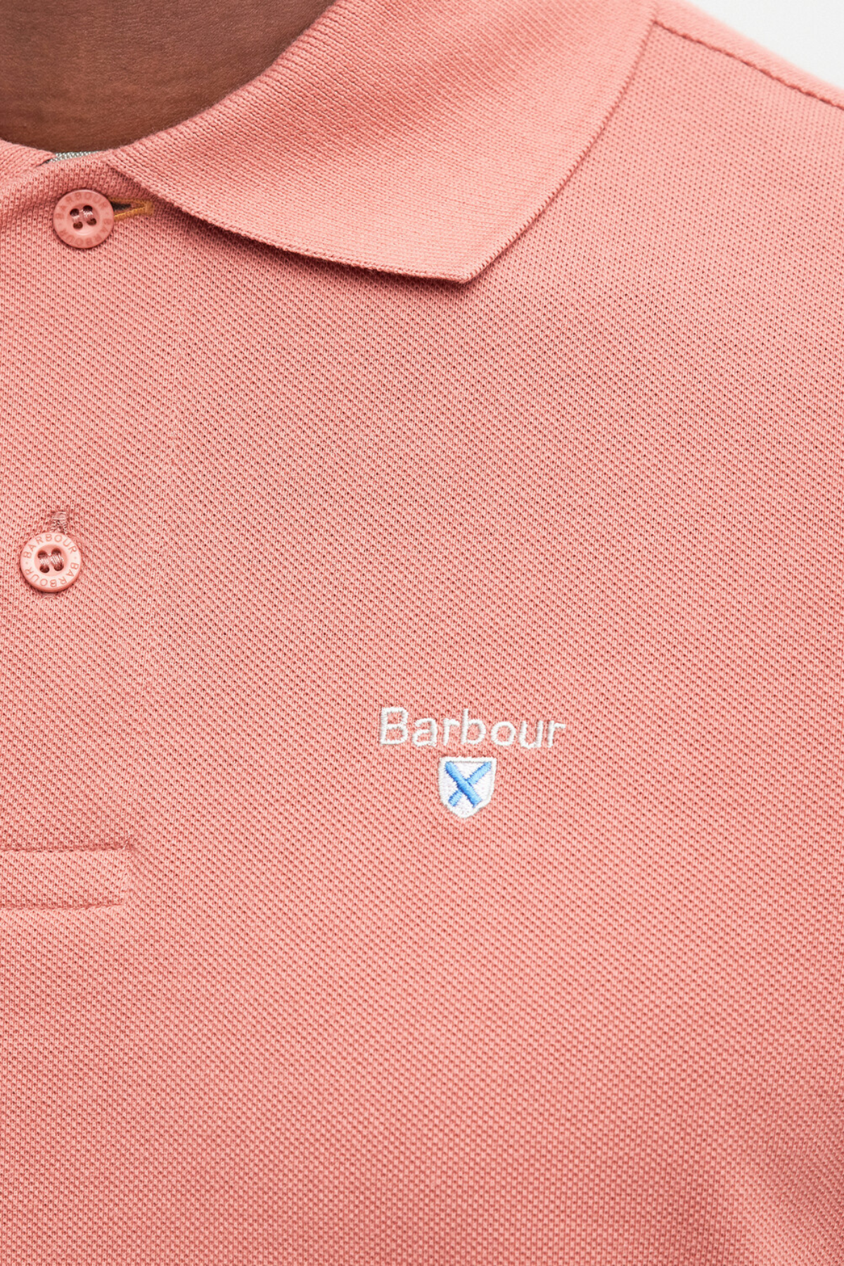 Barbour Tartan Pique Polo Yaka PI55 Pink Clay