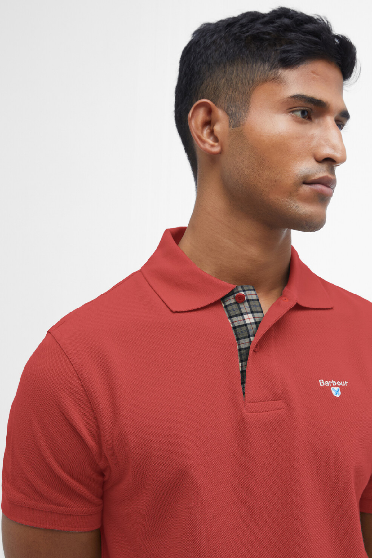 Barbour Tartan Pique Polo Yaka RE25 Red Spice