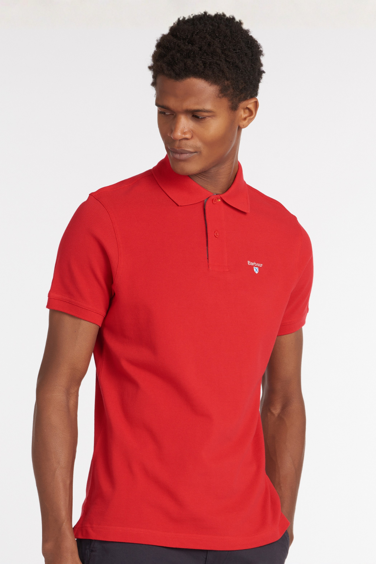 Barbour Tartan Pique Polo Yaka RE51 Red