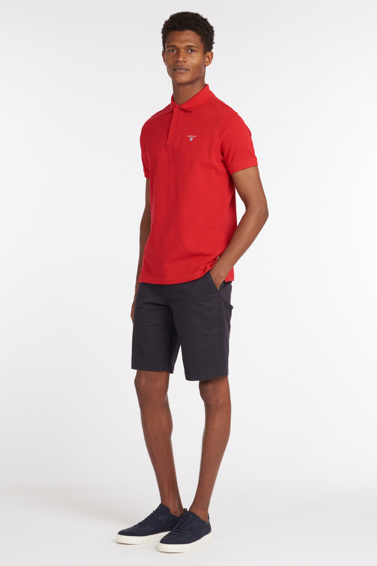 Barbour Tartan Pique Polo Yaka RE51 Red