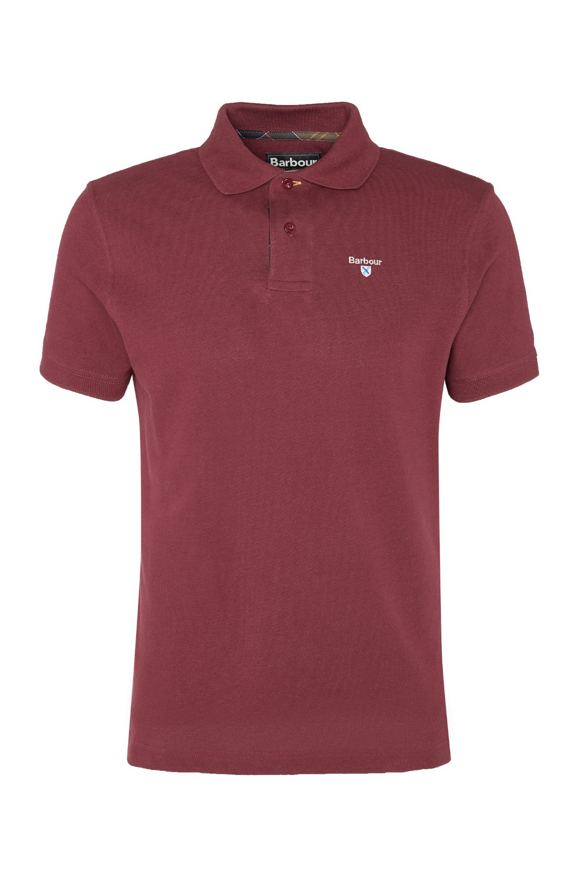 Barbour Tartan Pique Polo Yaka RE53 Ruby