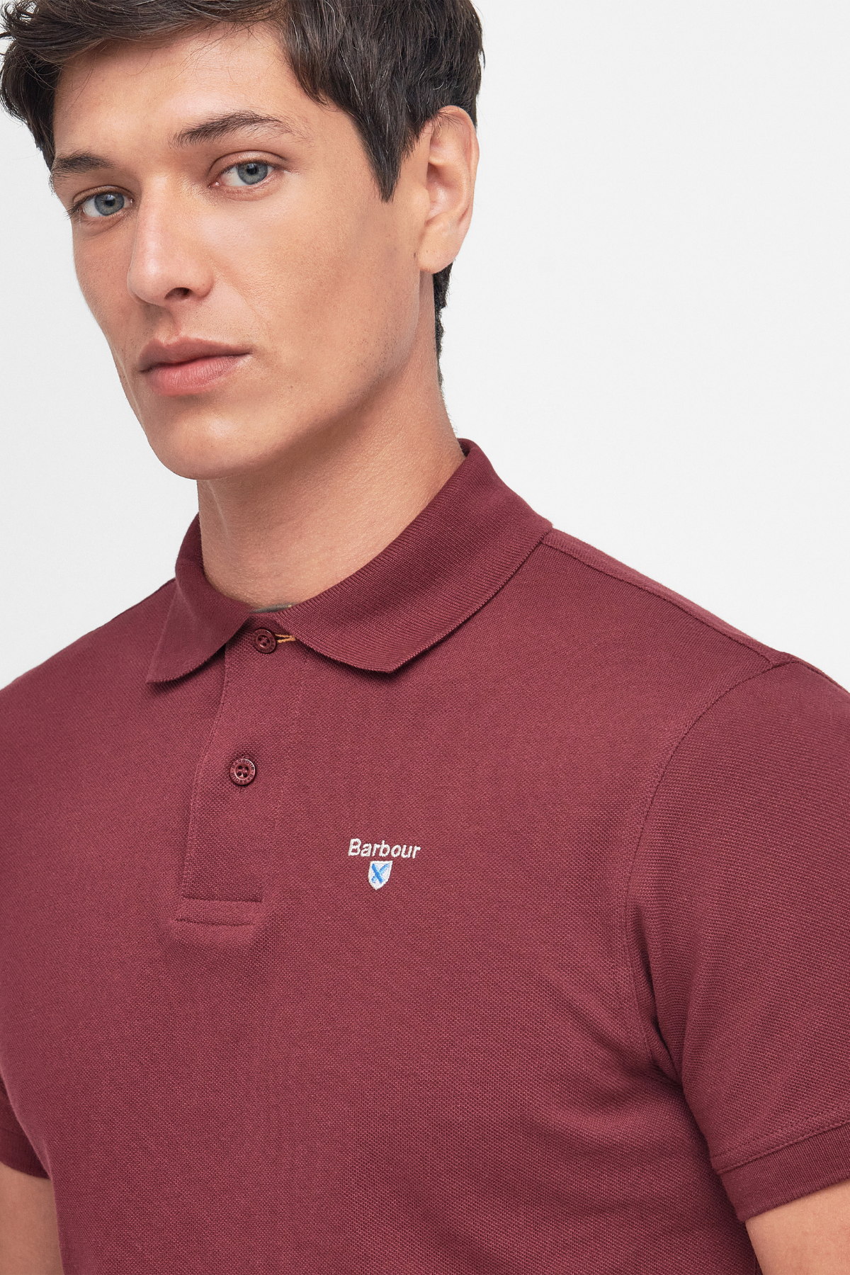 Barbour Tartan Pique Polo Yaka RE53 Ruby