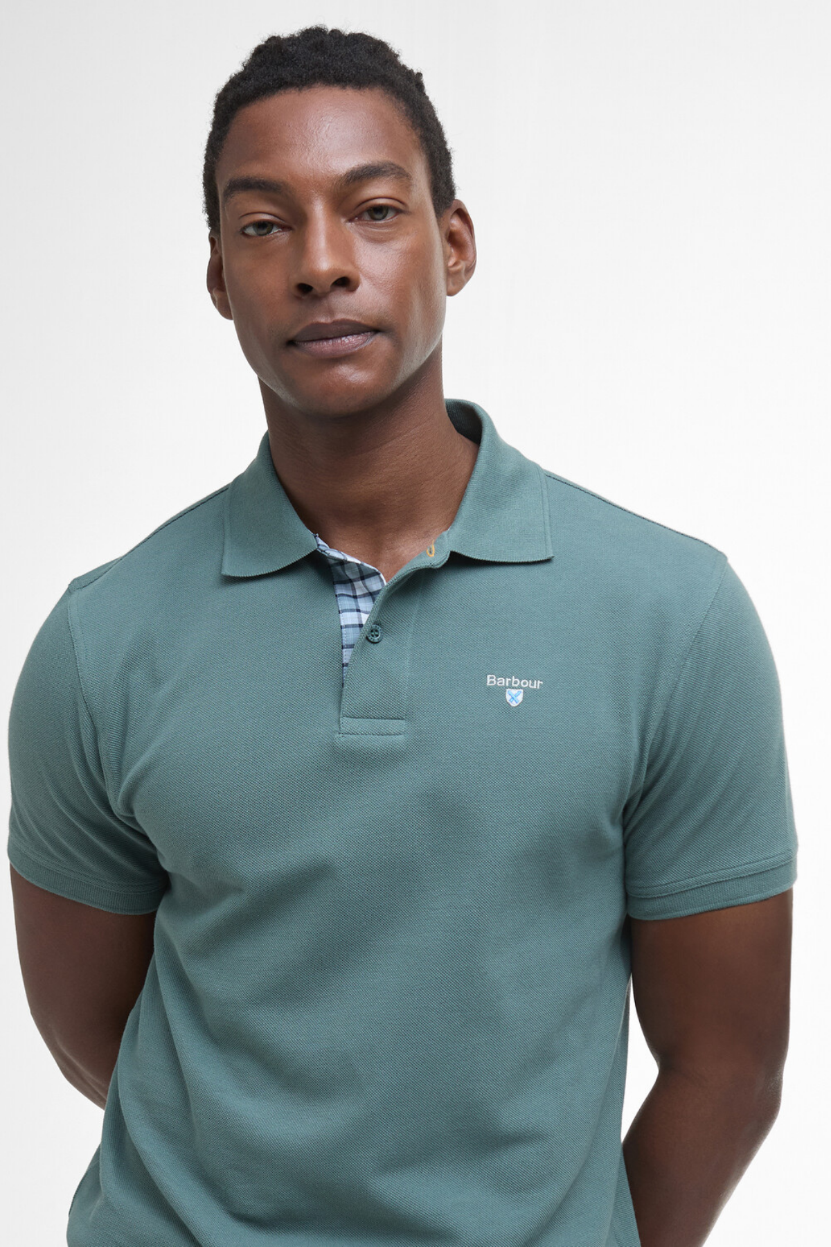 Barbour Tartan Pique Polo Yaka TE31 Vintage Teal