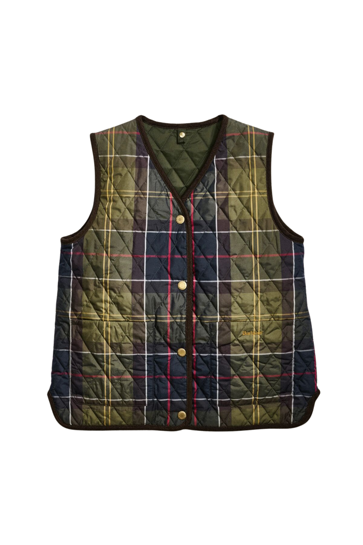 Barbour Tartan Reimagined Icons Reversible İçlik Yelek OL74 Olive Classic