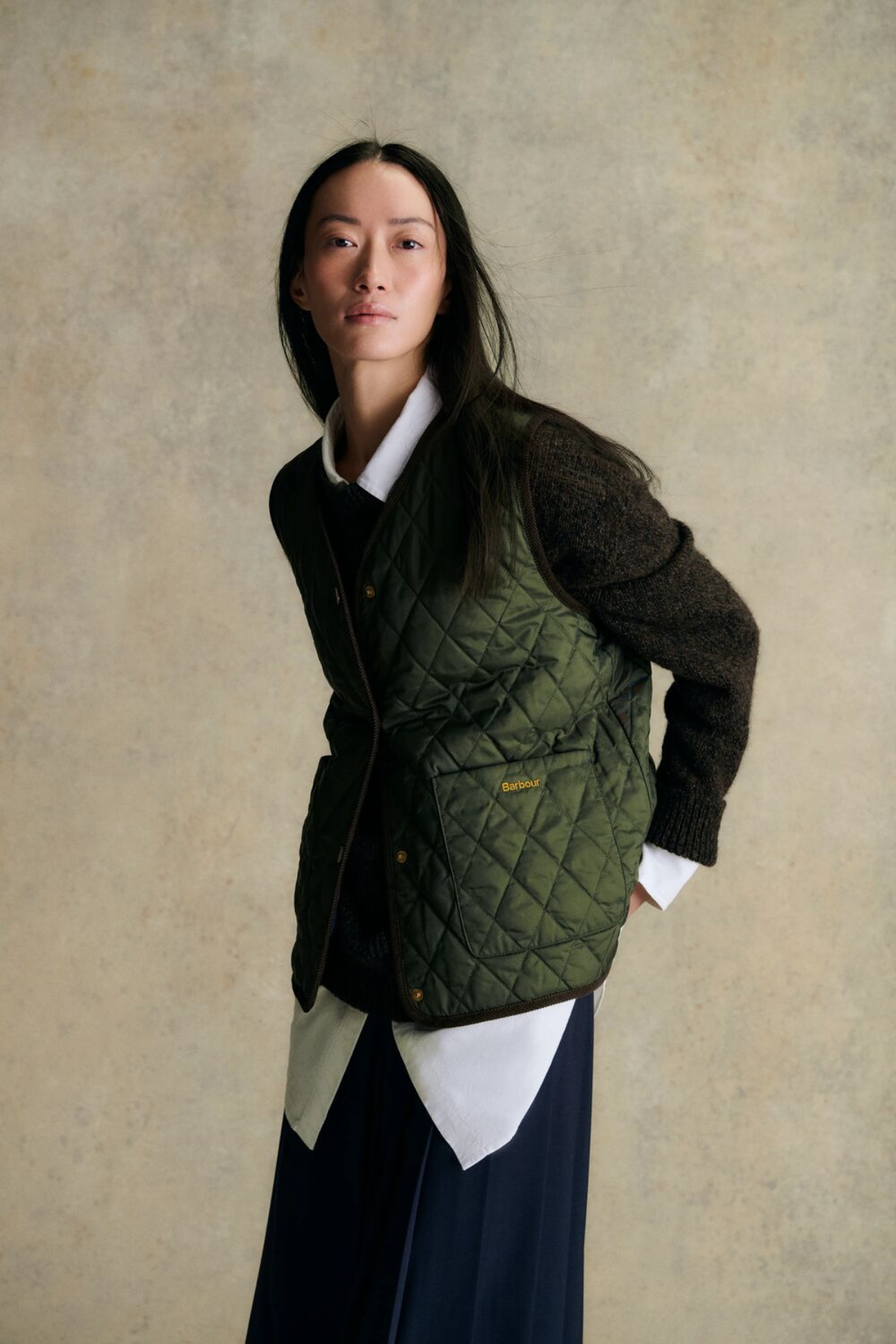Barbour Tartan Reimagined Icons Reversible İçlik Yelek OL74 Olive Classic