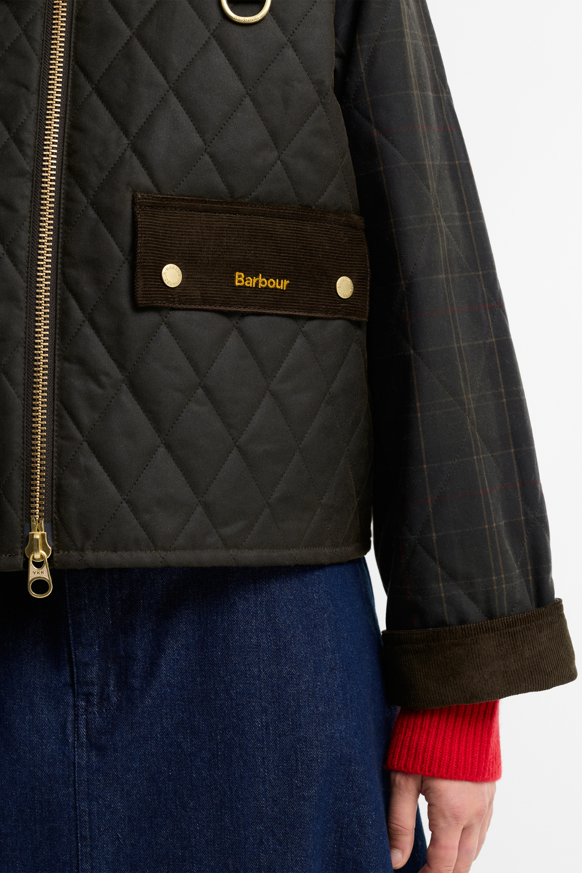 Barbour Tartan Reimagined Icons Spey Wax Jacket OL71 Olive-Classic