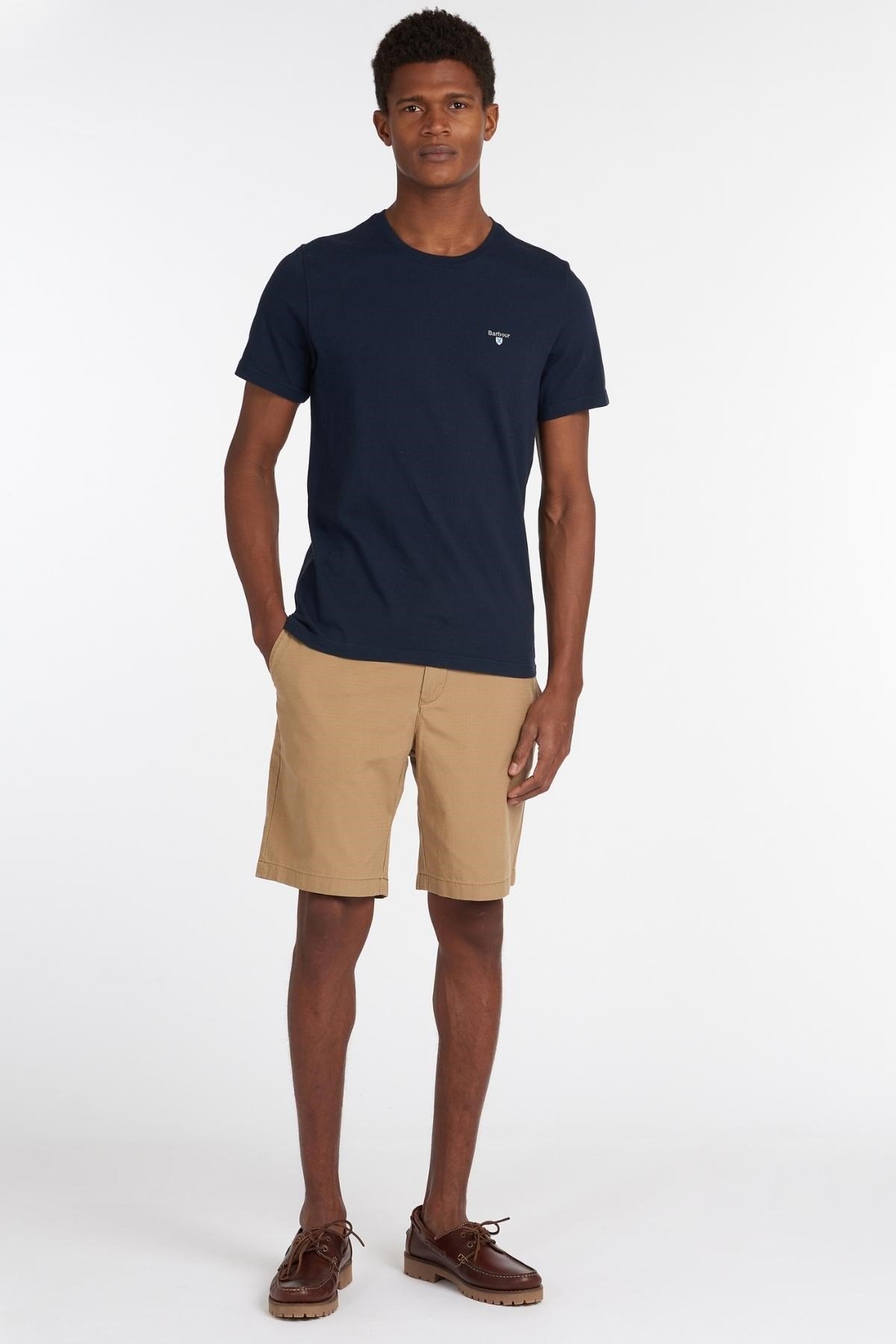 Barbour Tartan Sports T-Shirt NY31 New Navy