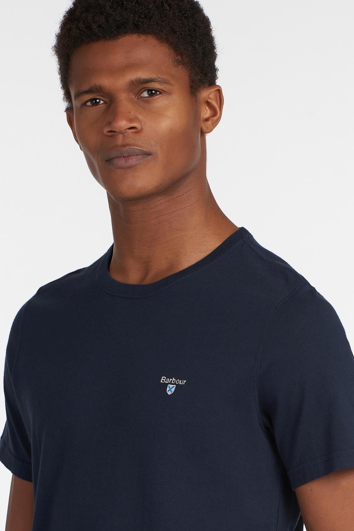 Barbour Tartan Sports T-Shirt NY31 New Navy