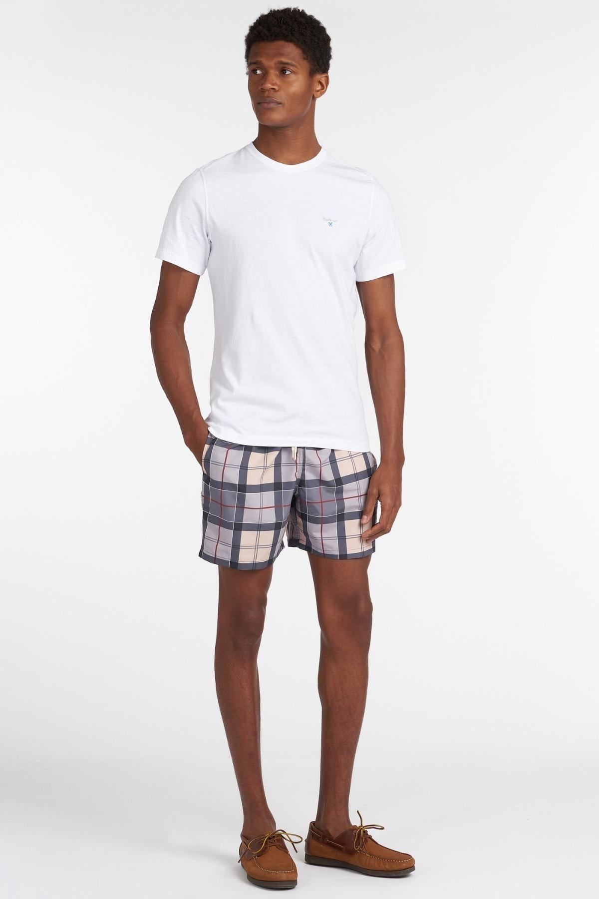 Barbour Tartan Sports T-Shirt WH11 White