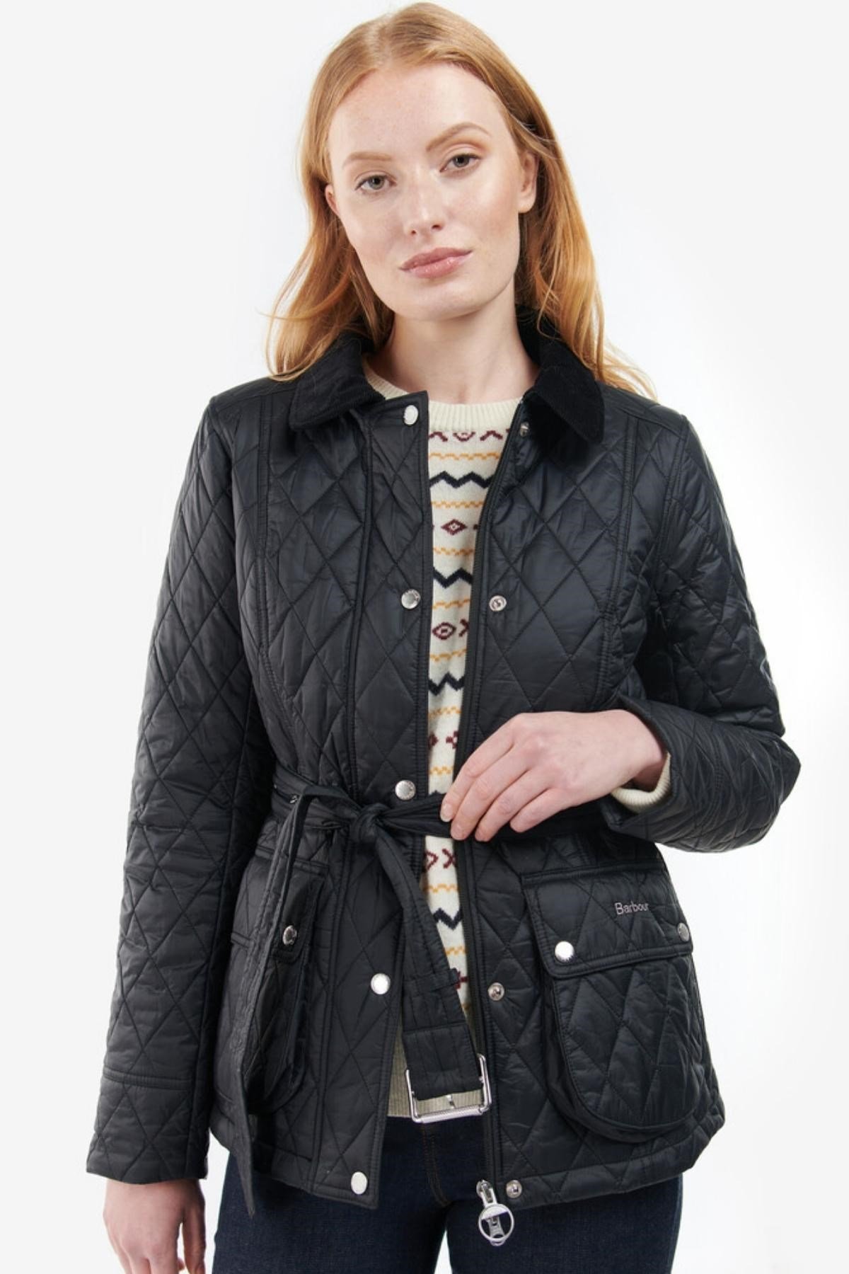 Barbour Trefoil Kadın Kapitone Ceket Black/Renaissance Floral