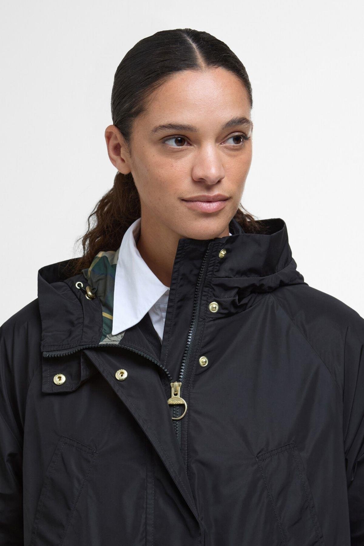 Barbour Una Showerproof Ceket BK11 Black/Ancient