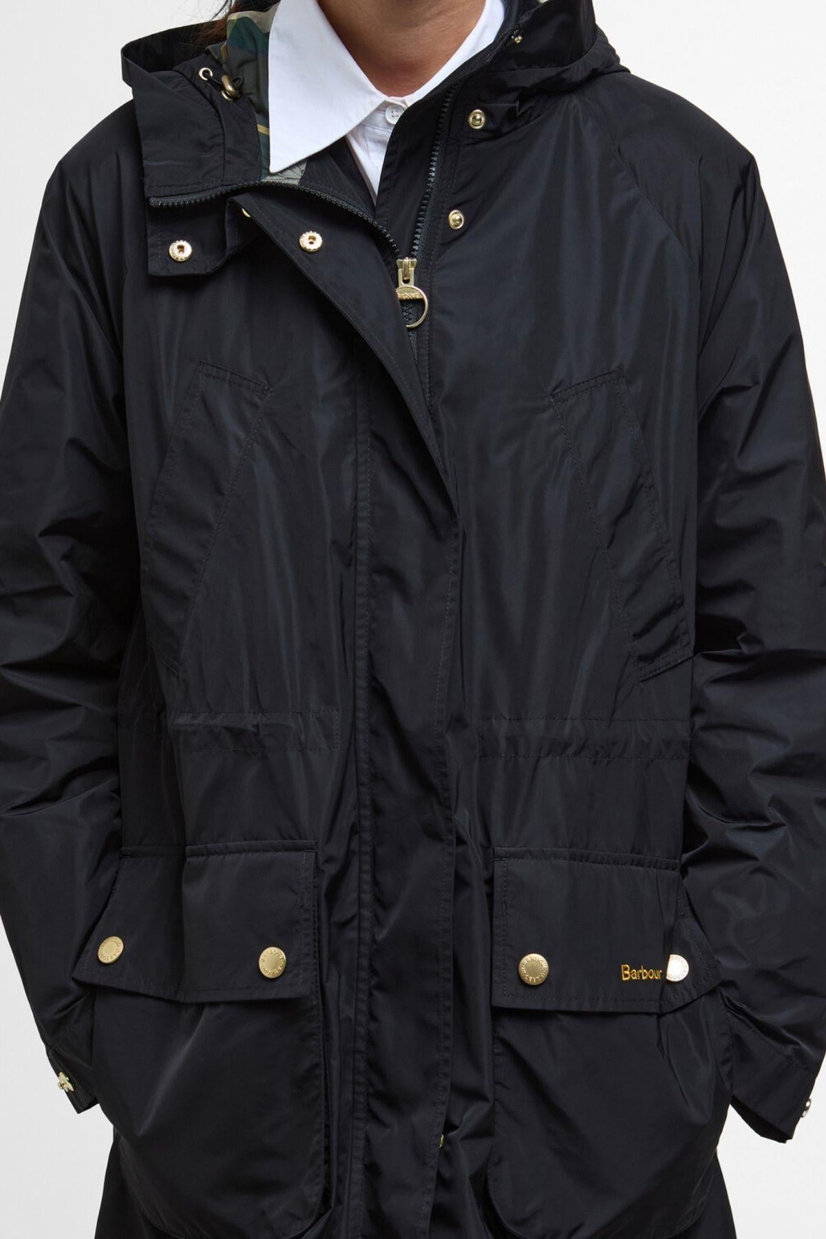Barbour Una Showerproof Ceket BK11 Black/Ancient
