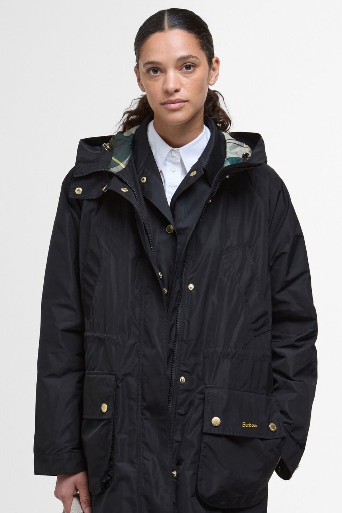 Barbour Una Showerproof Ceket BK11 Black/Ancient