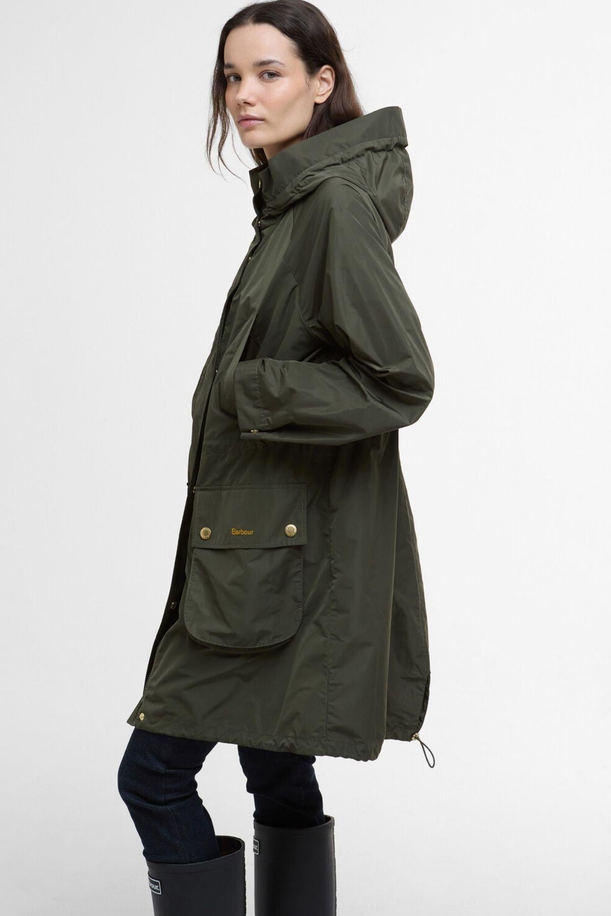 Barbour Una Showerproof Ceket OL51 Olive/Ancient Tartan