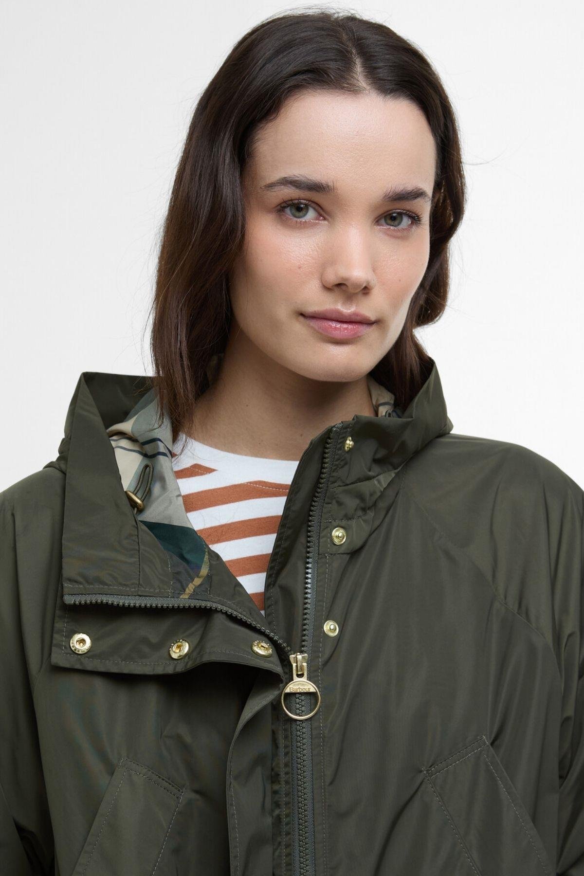 Barbour Una Showerproof Ceket OL51 Olive/Ancient Tartan