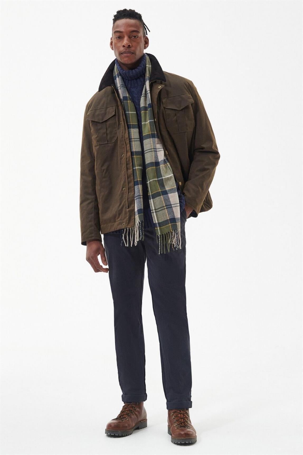 Barbour Unisex Galingale Tartan Atkı TN16 Forest Mist Tartan