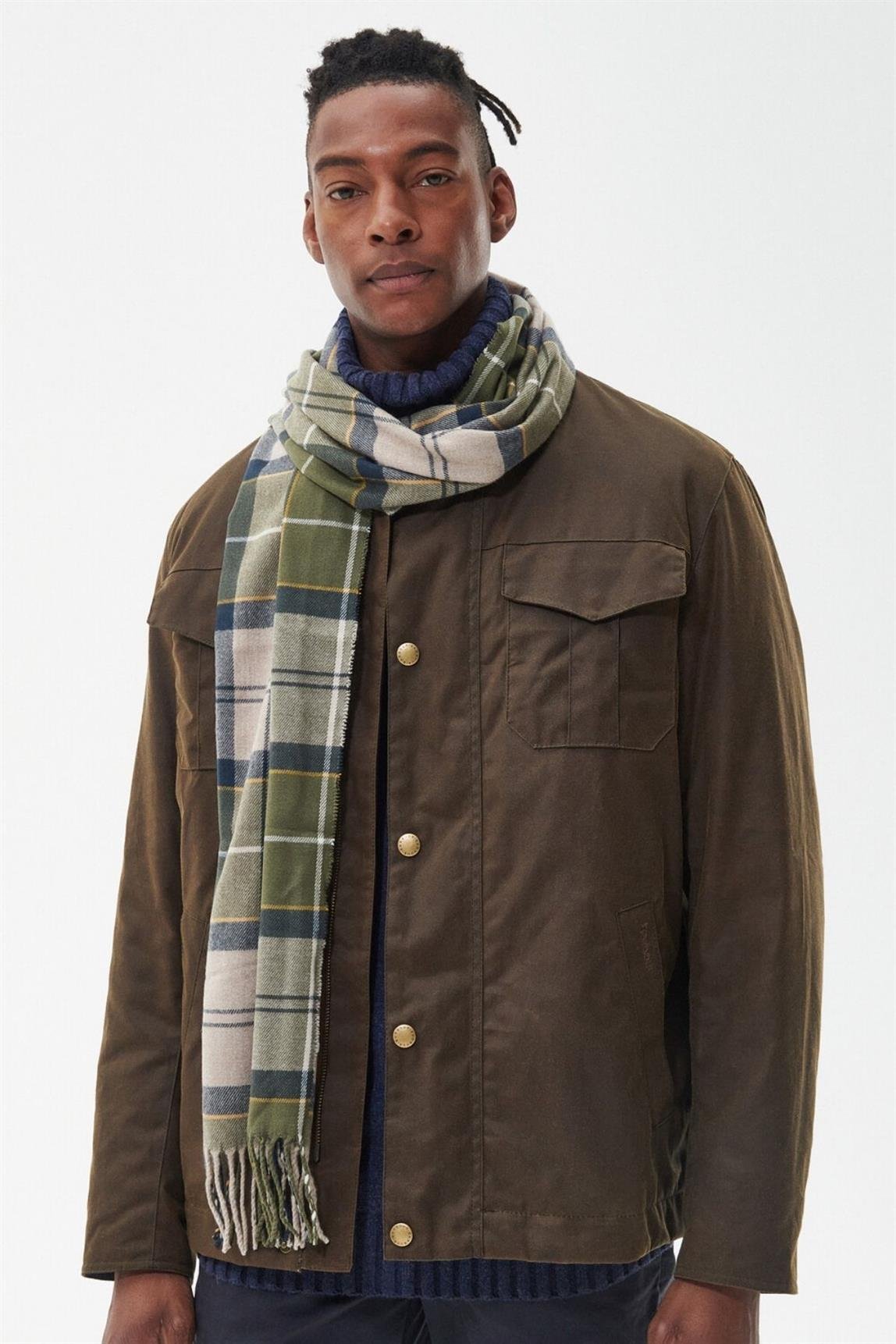 Barbour Unisex Galingale Tartan Atkı TN16 Forest Mist Tartan