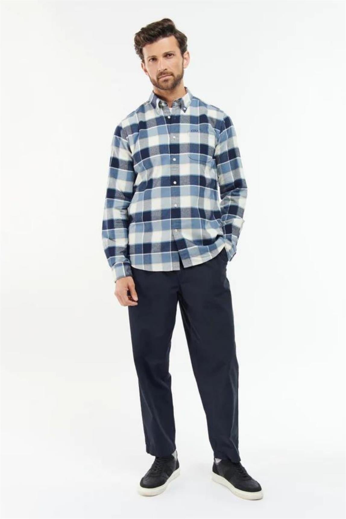 Barbour Valley Tailored Gömlek BL33 Blue