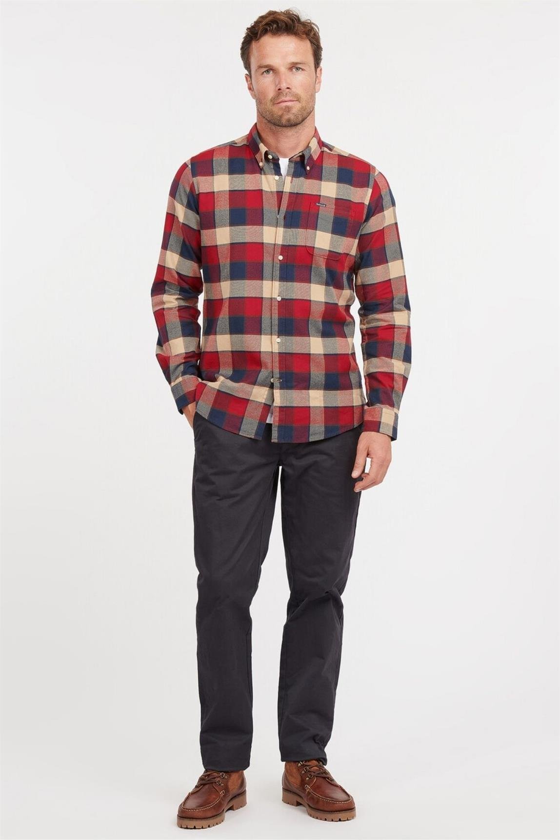 Barbour Valley Tailored Gömlek RE33 Rich Red