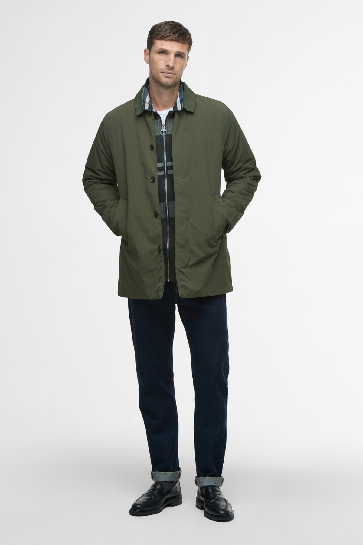 Barbour Wadded Lorden Showerproof Ceket OL72 Olive