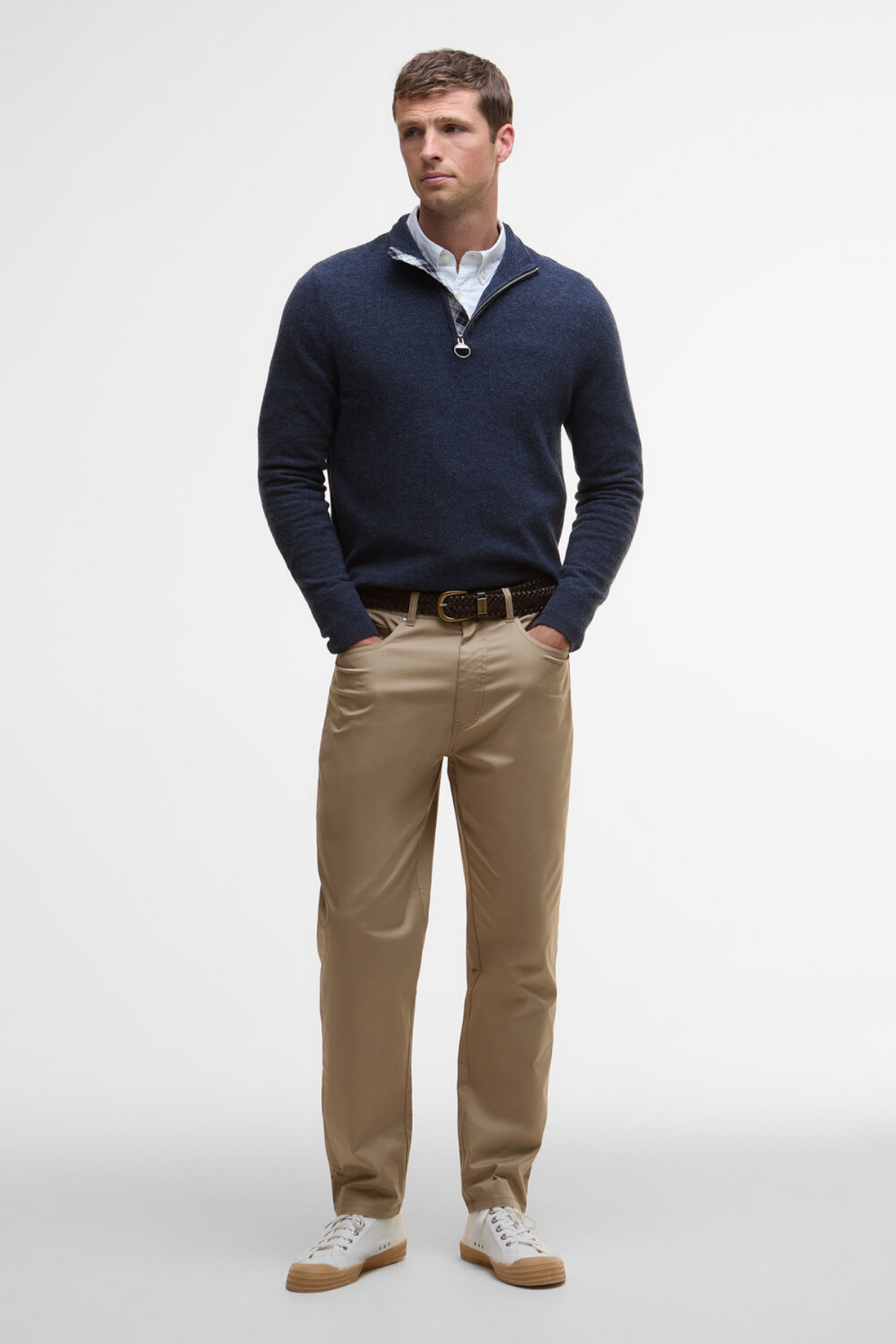 Barbour Waterbury Half Zip Kazak NY91 Navy