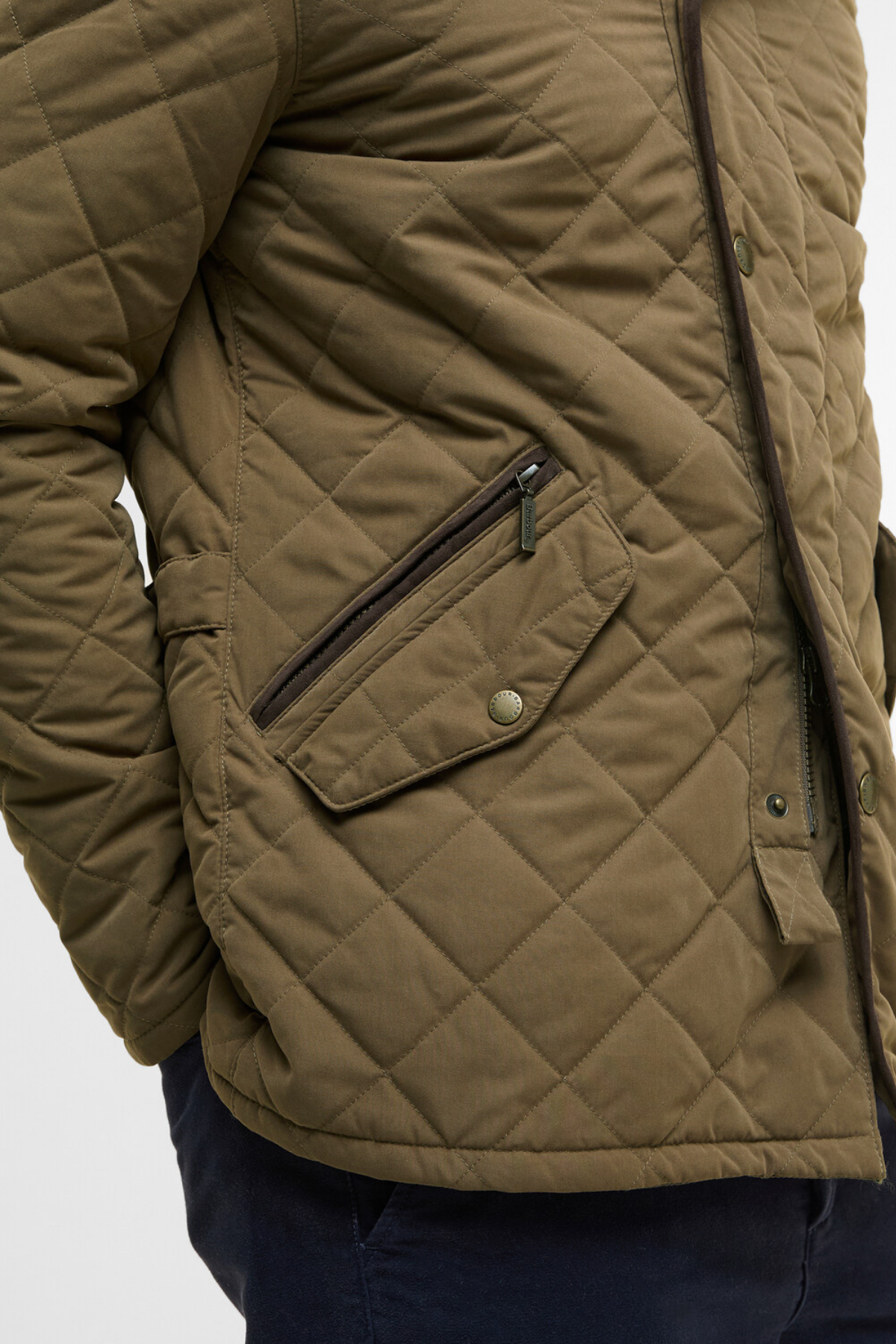 Barbour Waterproof Shoveler Kapitone Ceket OL52 Clay