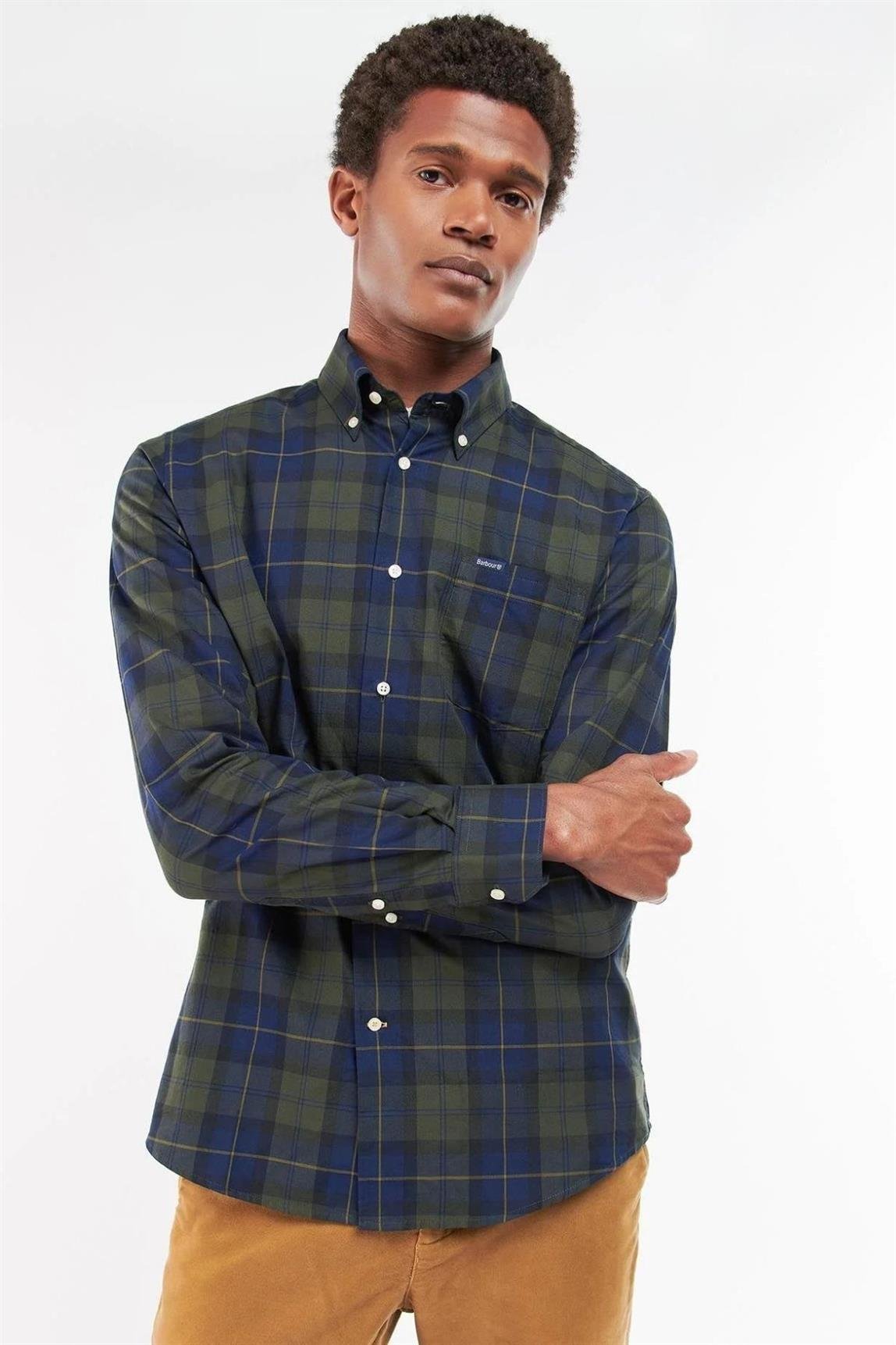 Barbour Wetherham Tailored Gömlek TN28 Olive Night