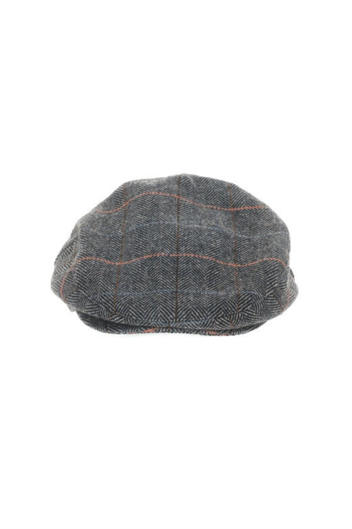 Barbour Wilkin Flat Şapka CH91 Charcoal Herringbone