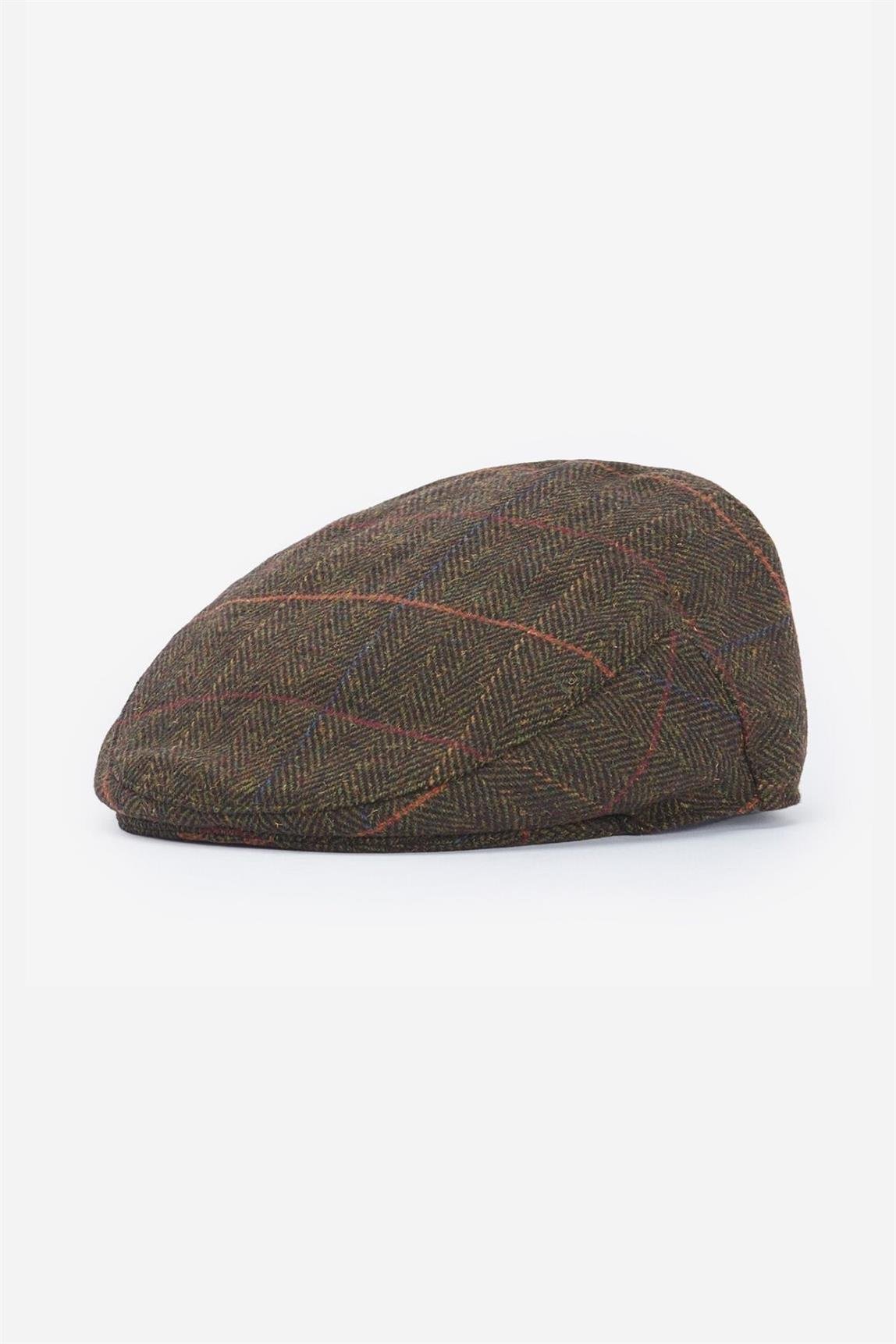 Barbour Wilkin Flat Şapka OL15 Olive Herringbone
