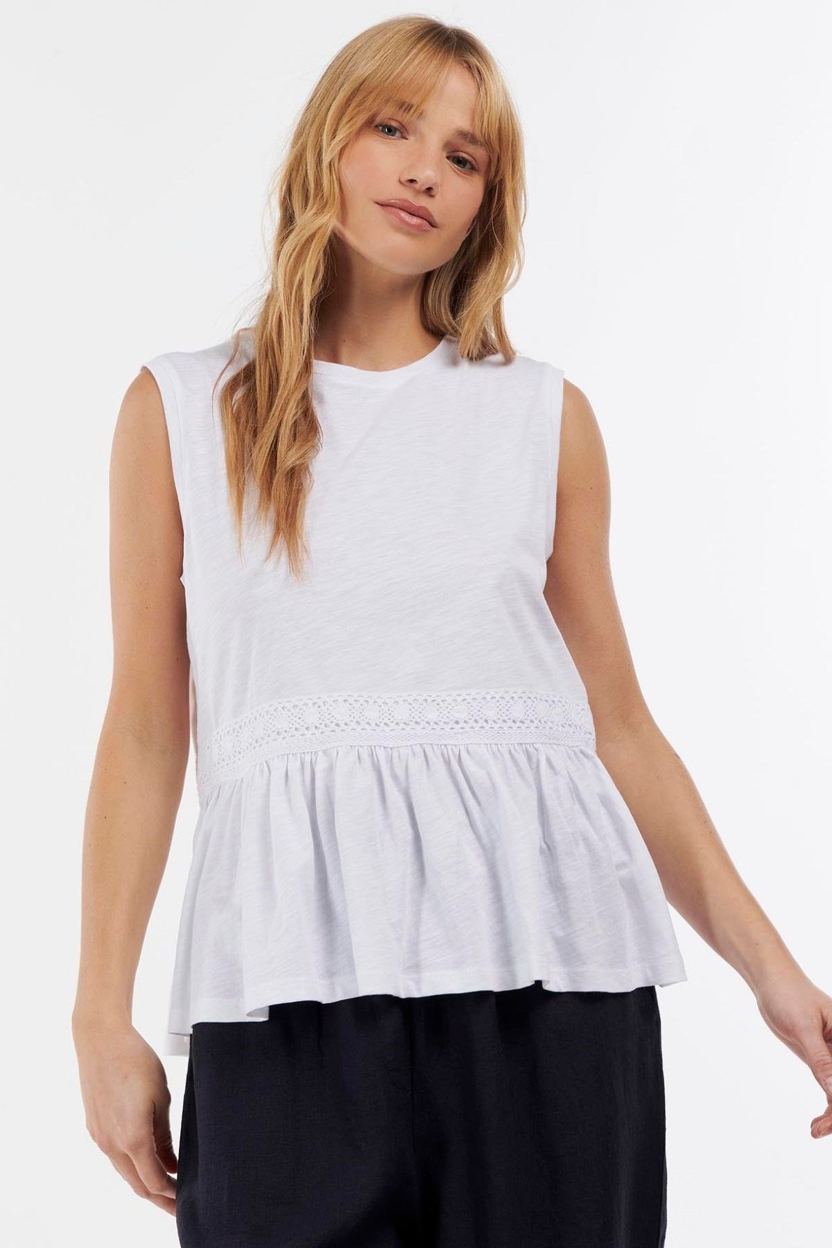 Barbour Willow Top T-shırt WH11 Cloud White