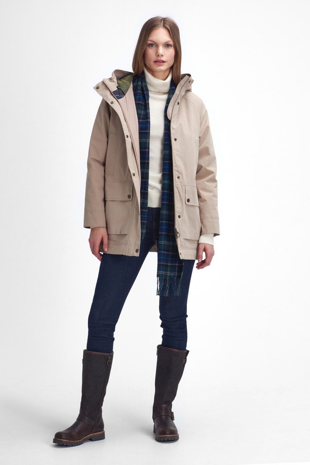 Barbour Winter Beadnell Waterproof Ceket ST31 Sand Dune/Classic