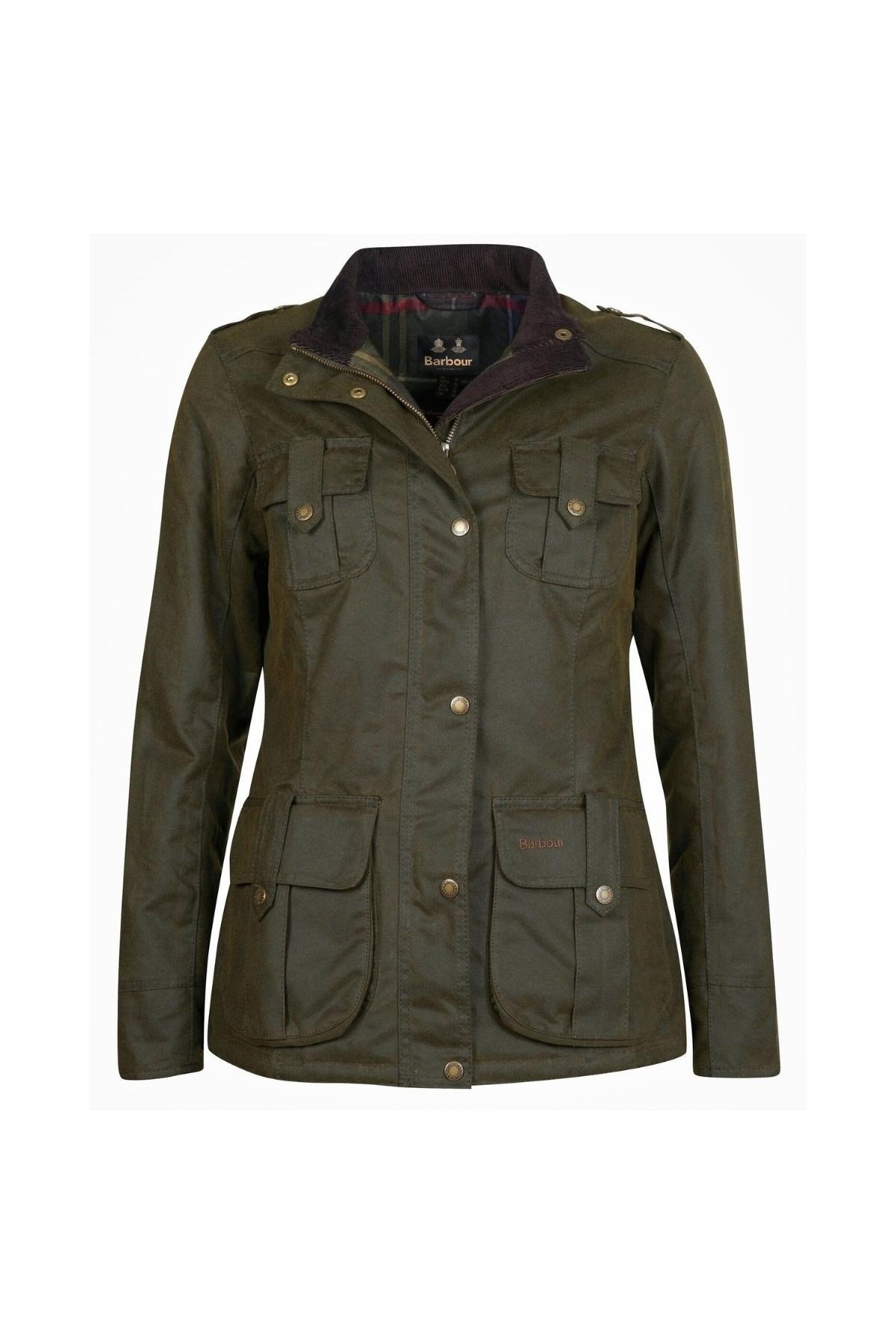 Barbour Winter Defence Kadın Yağlı Ceket OL51 Archive Olive/Classic